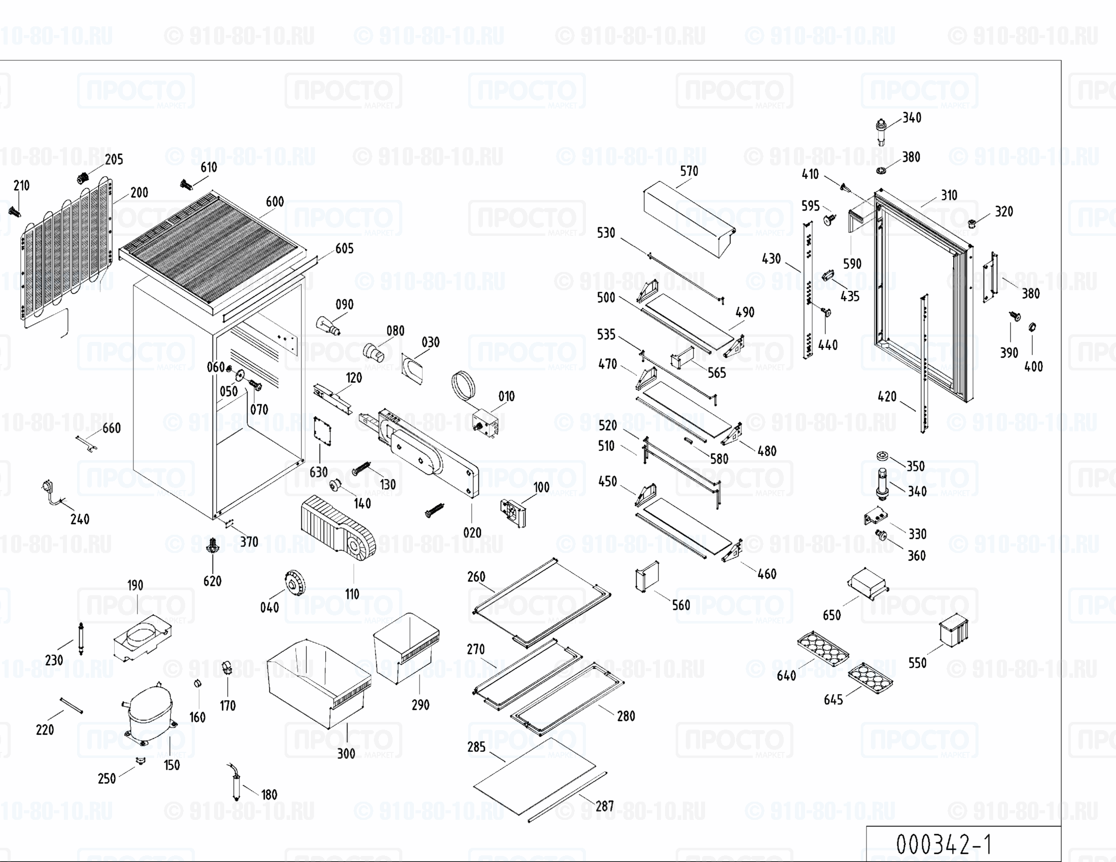 Взрыв-схема запчастей холодильника Liebherr KT 1930-21