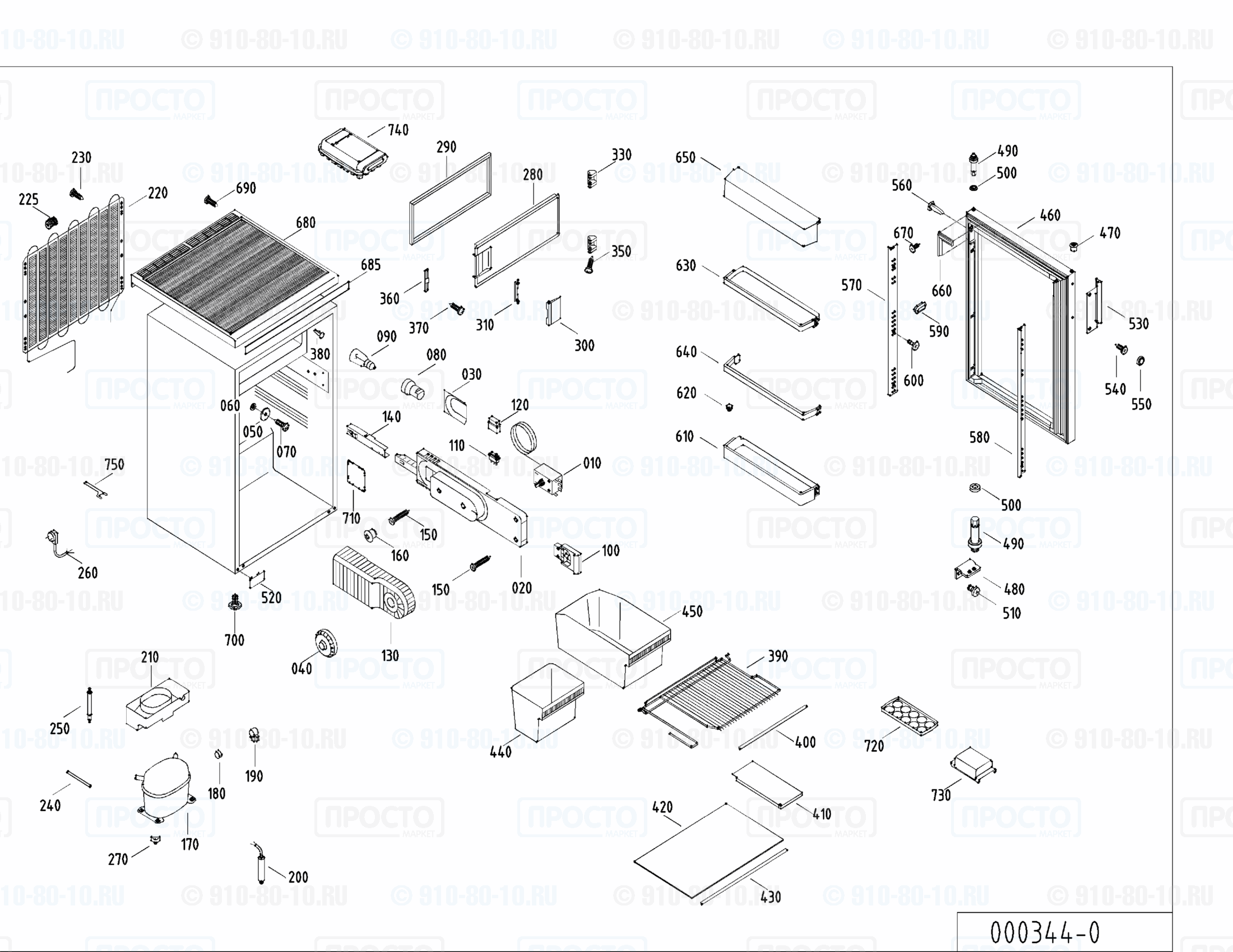 Взрыв-схема запчастей холодильника Liebherr KT 1493-20A