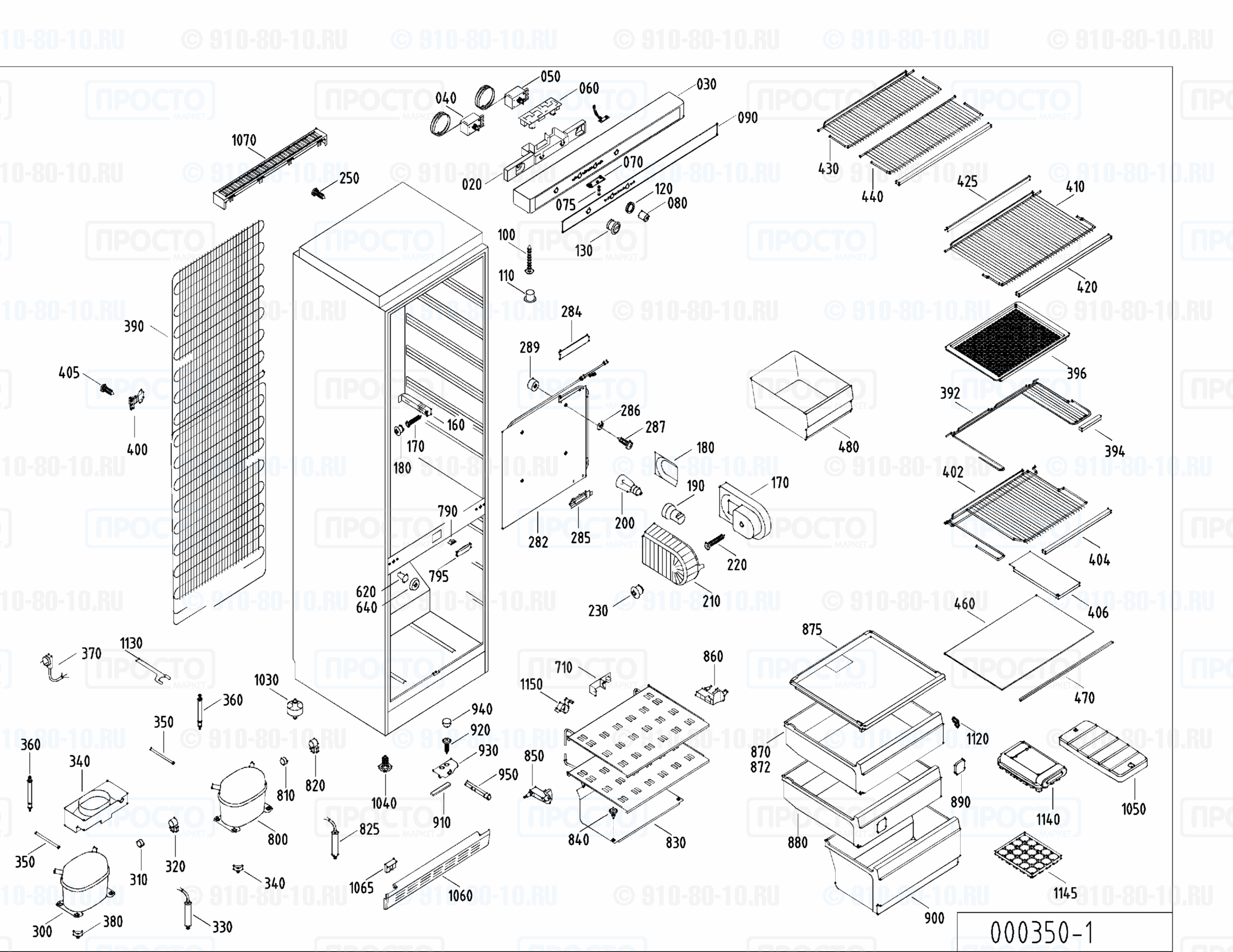 Взрыв-схема запчастей холодильника Liebherr KGT 4012-11