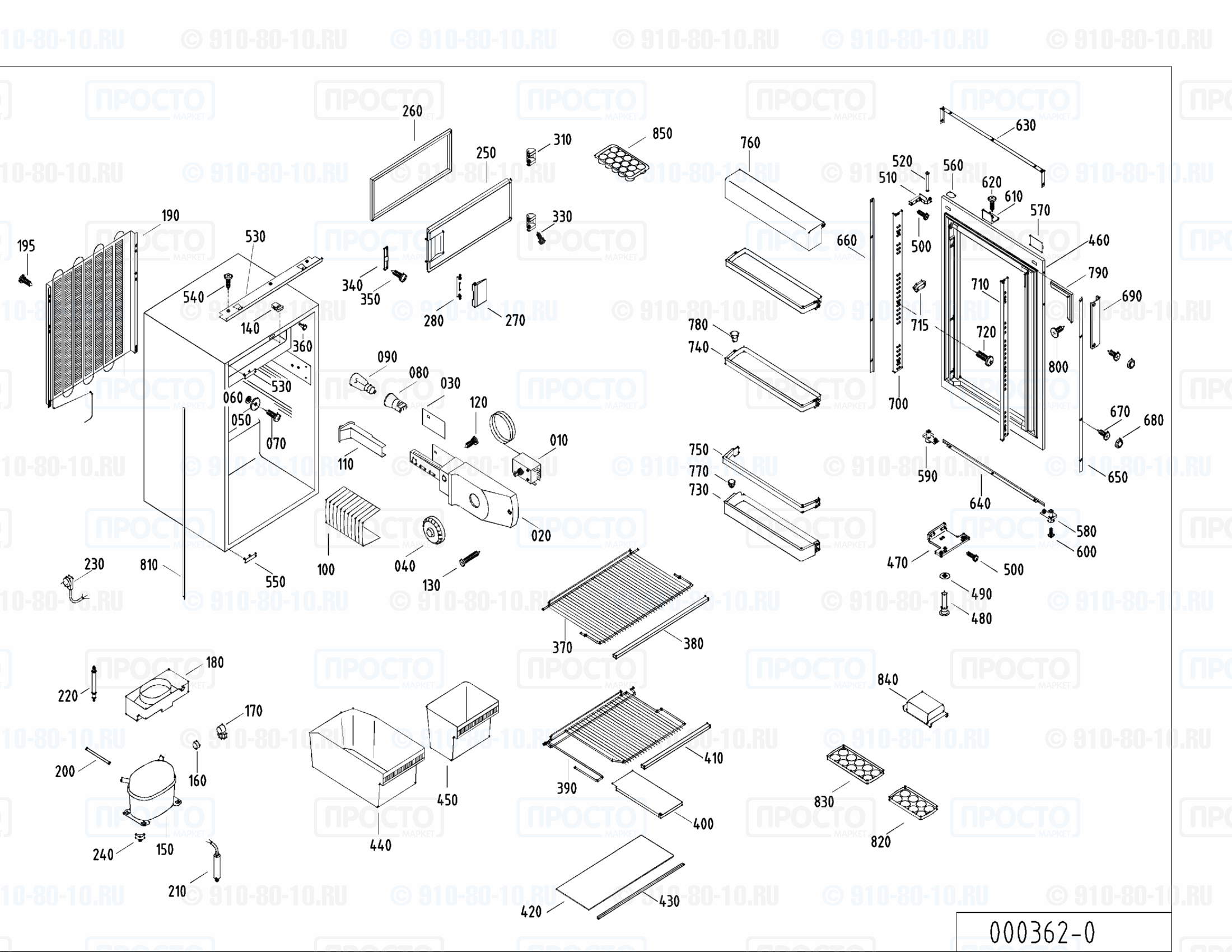 Взрыв-схема запчастей холодильника Liebherr KE 1623-20