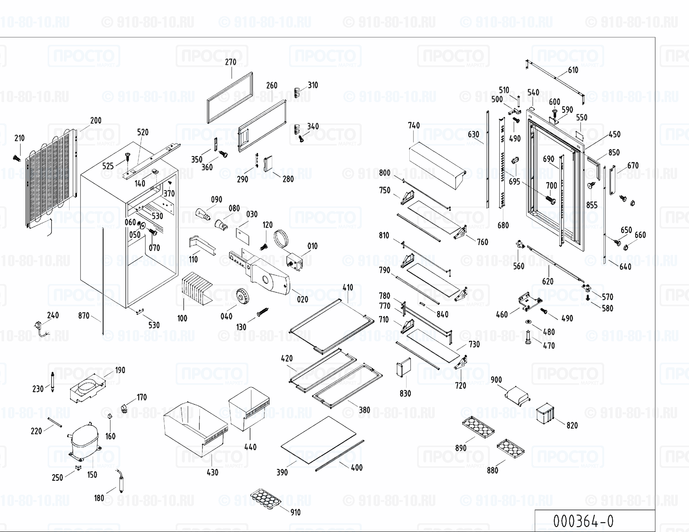 Взрыв-схема холодильника Liebherr KE 1633-20