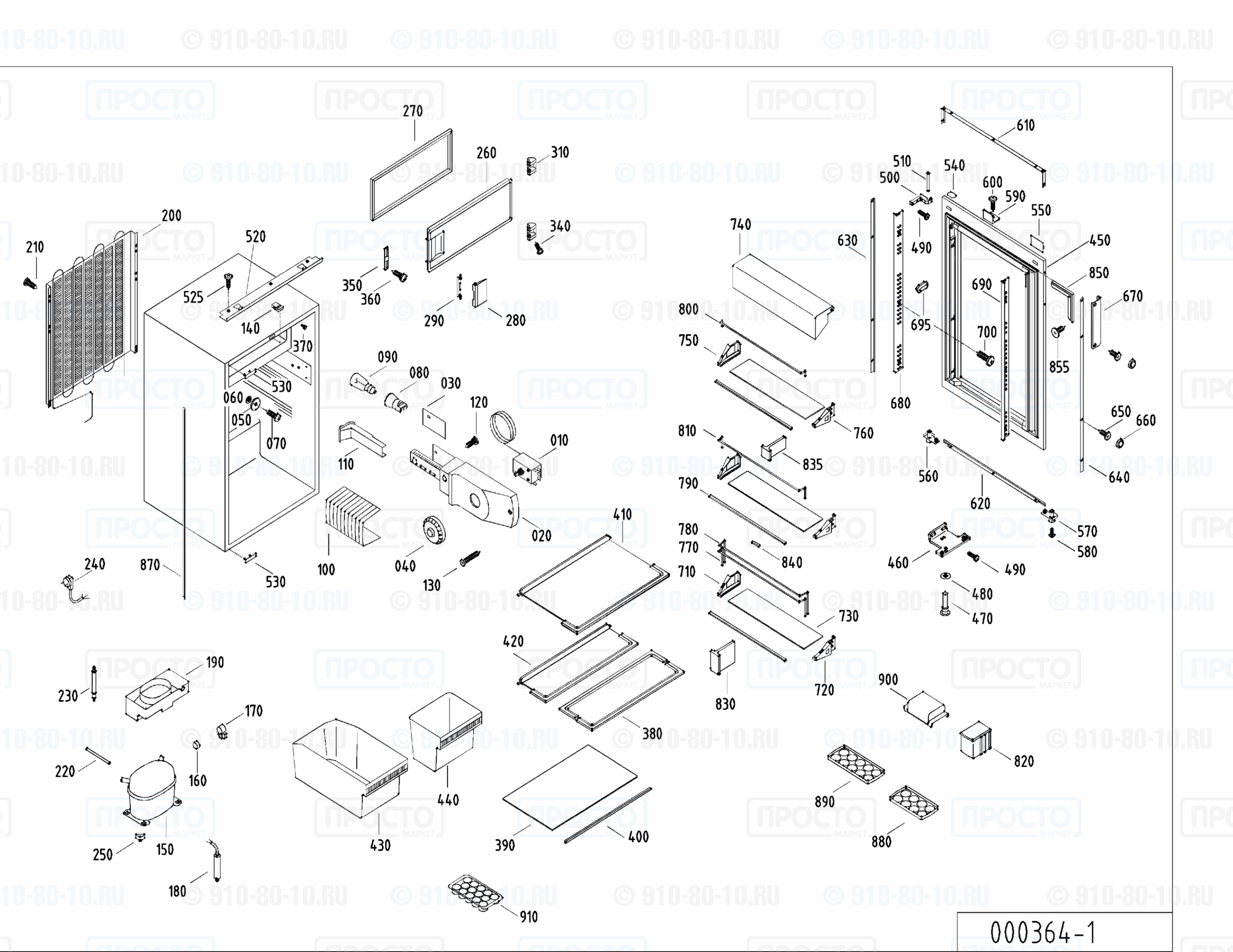 Взрыв-схема запчастей холодильника Liebherr KE 1633-20B