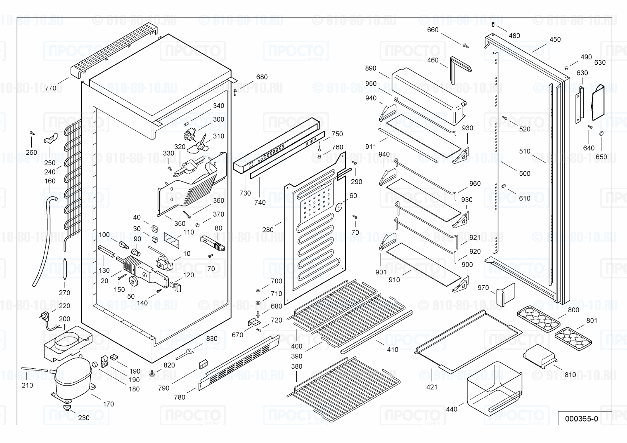 Взрыв-схема запчастей холодильника Liebherr KS 3610-11