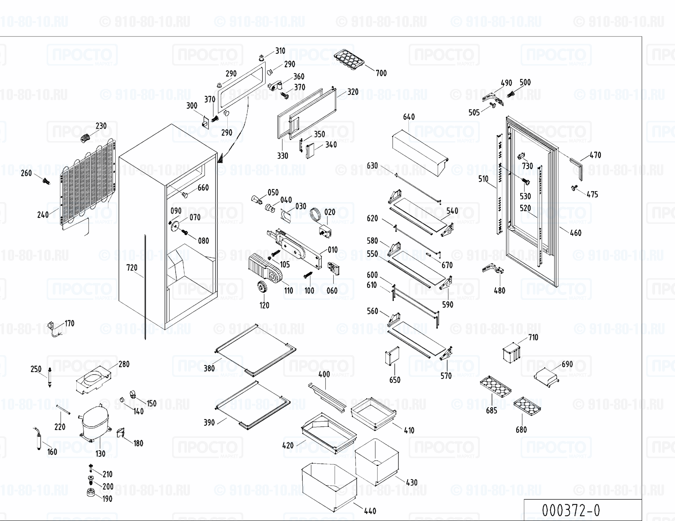 Взрыв-схема запчастей холодильника Liebherr KI 2263-20