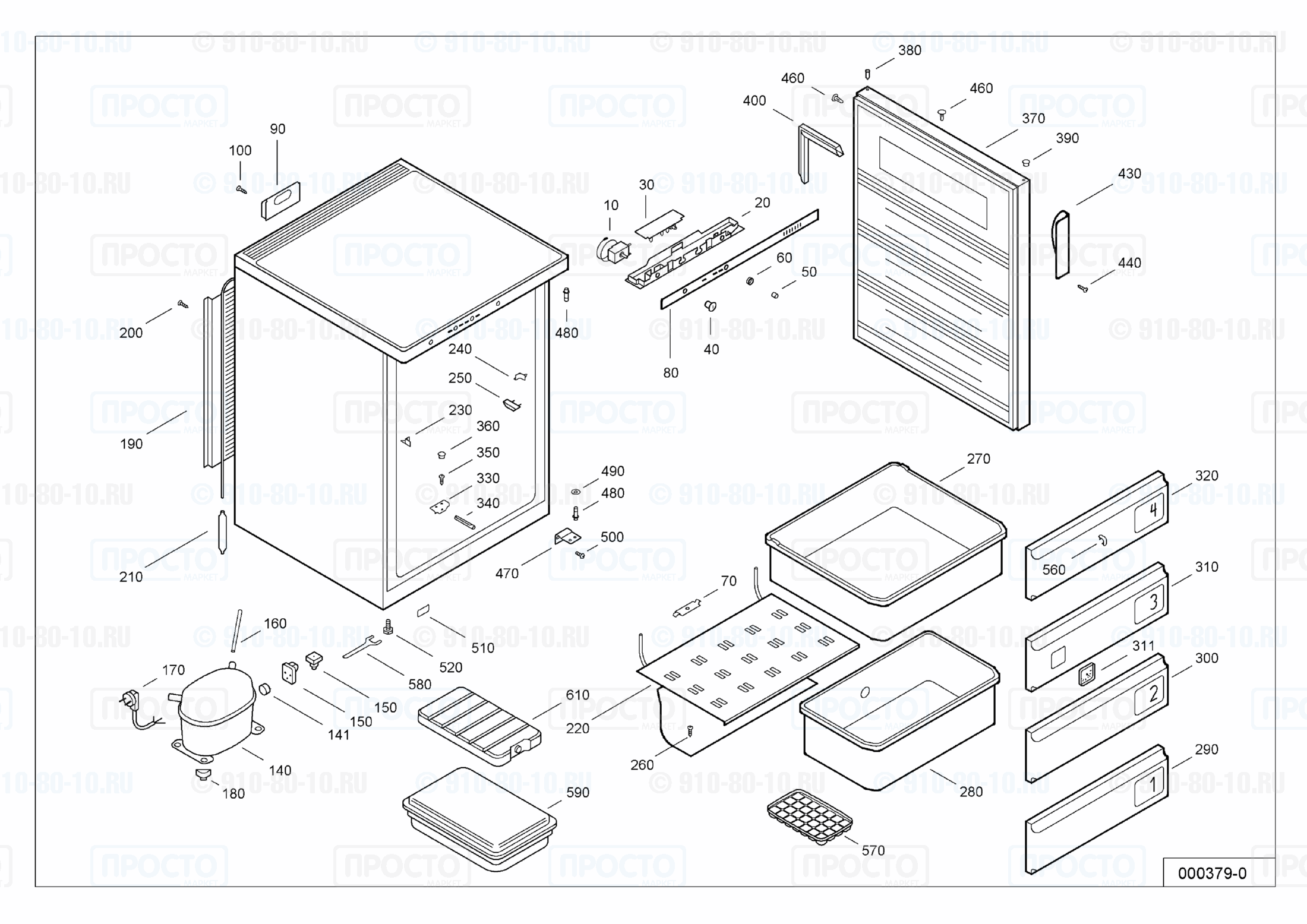Взрыв-схема запчастей холодильника Liebherr GS 1582-11