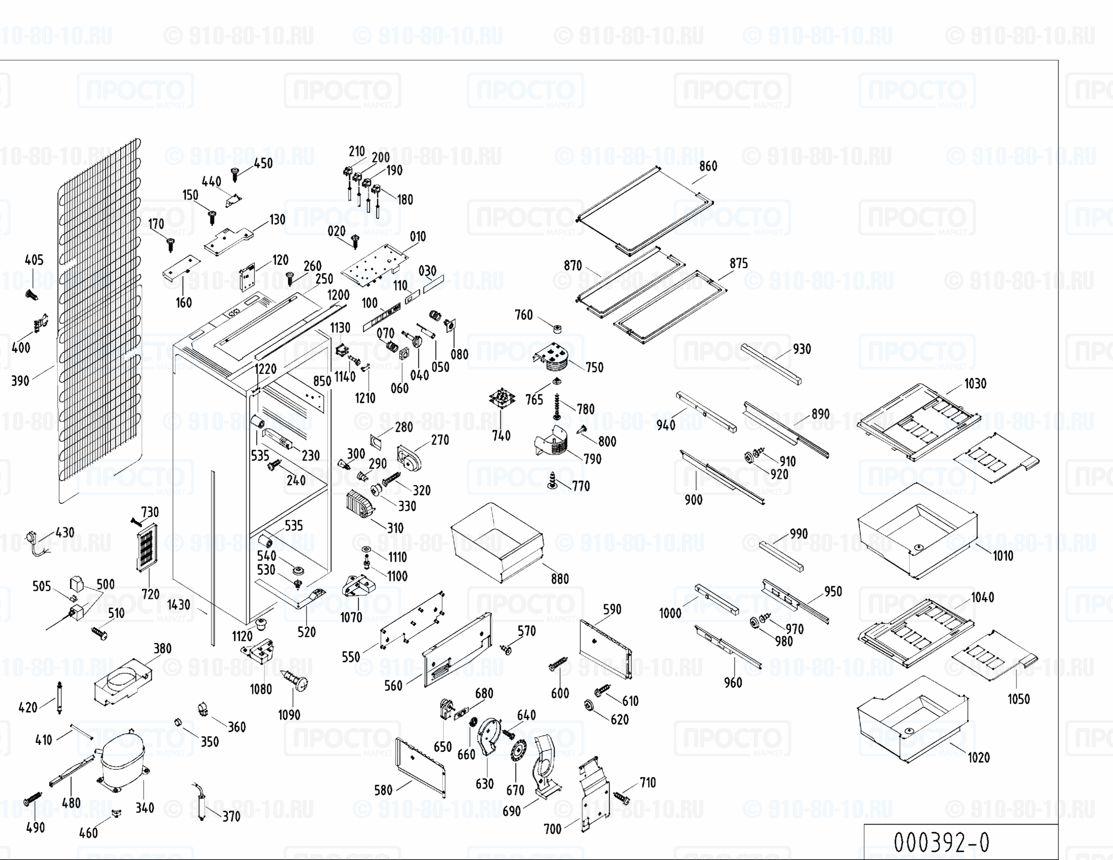 Взрыв-схема запчастей холодильника Liebherr KIB 2550-50