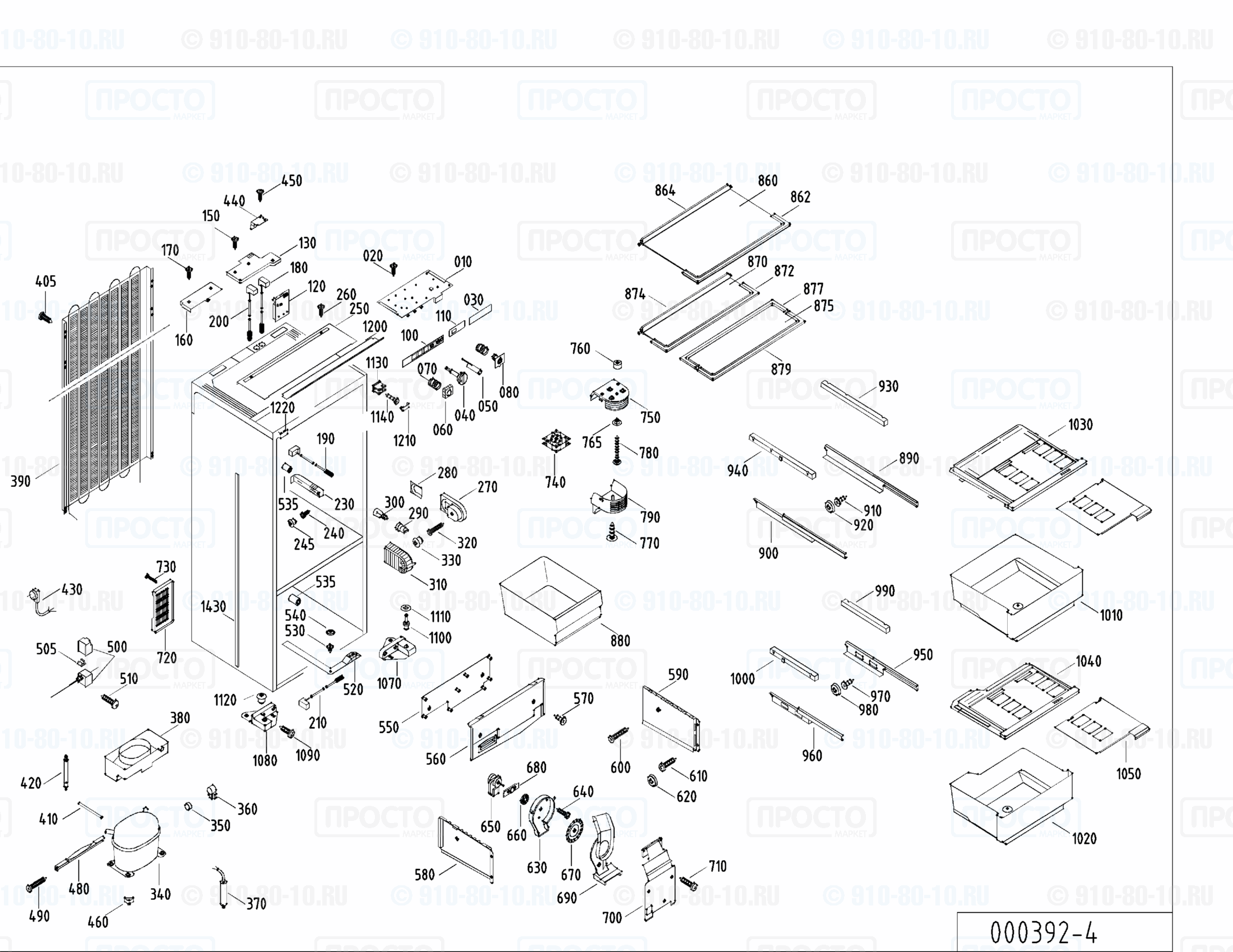 Взрыв-схема запчастей холодильника Liebherr KIB 2540-20A