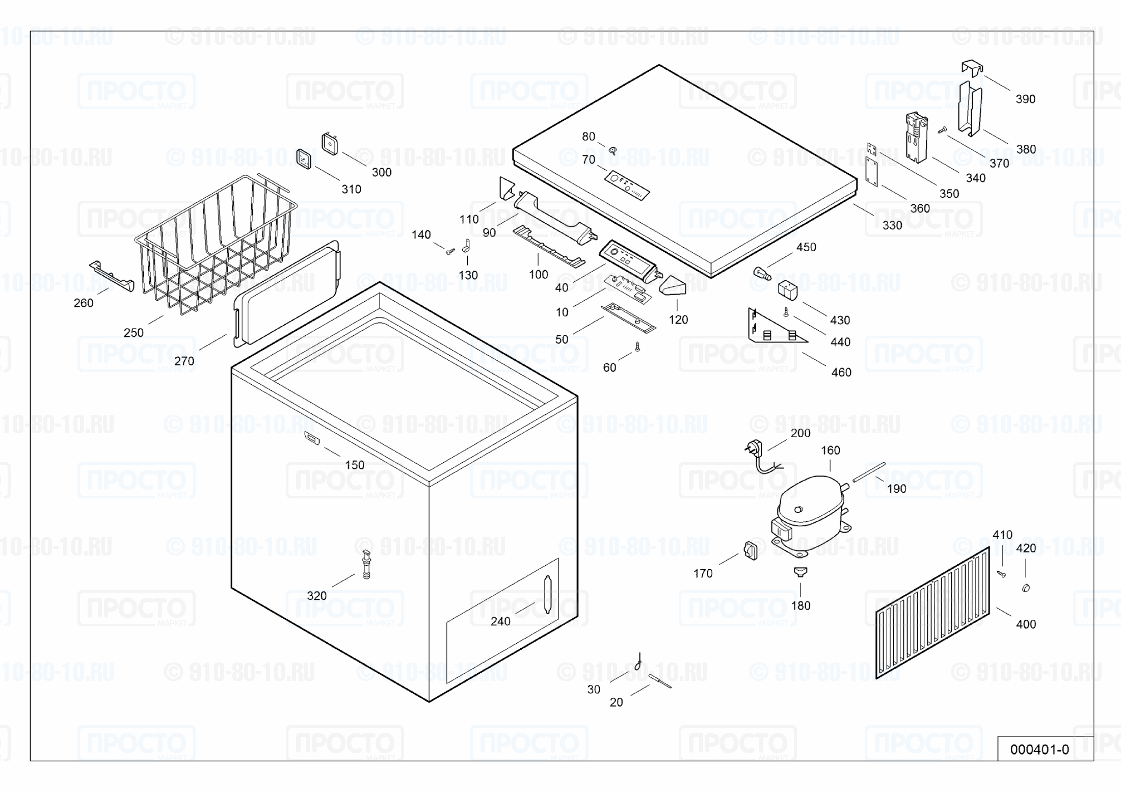 Взрыв-схема запчастей холодильника Liebherr GTS 2262-21A