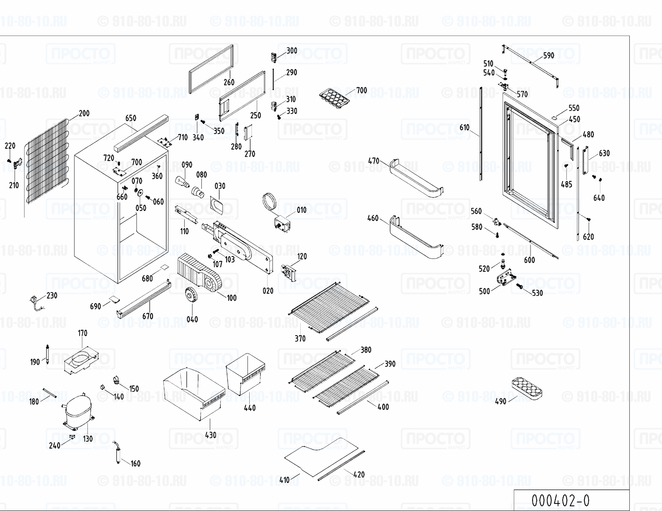 Взрыв-схема запчастей холодильника Liebherr KE 1373-10