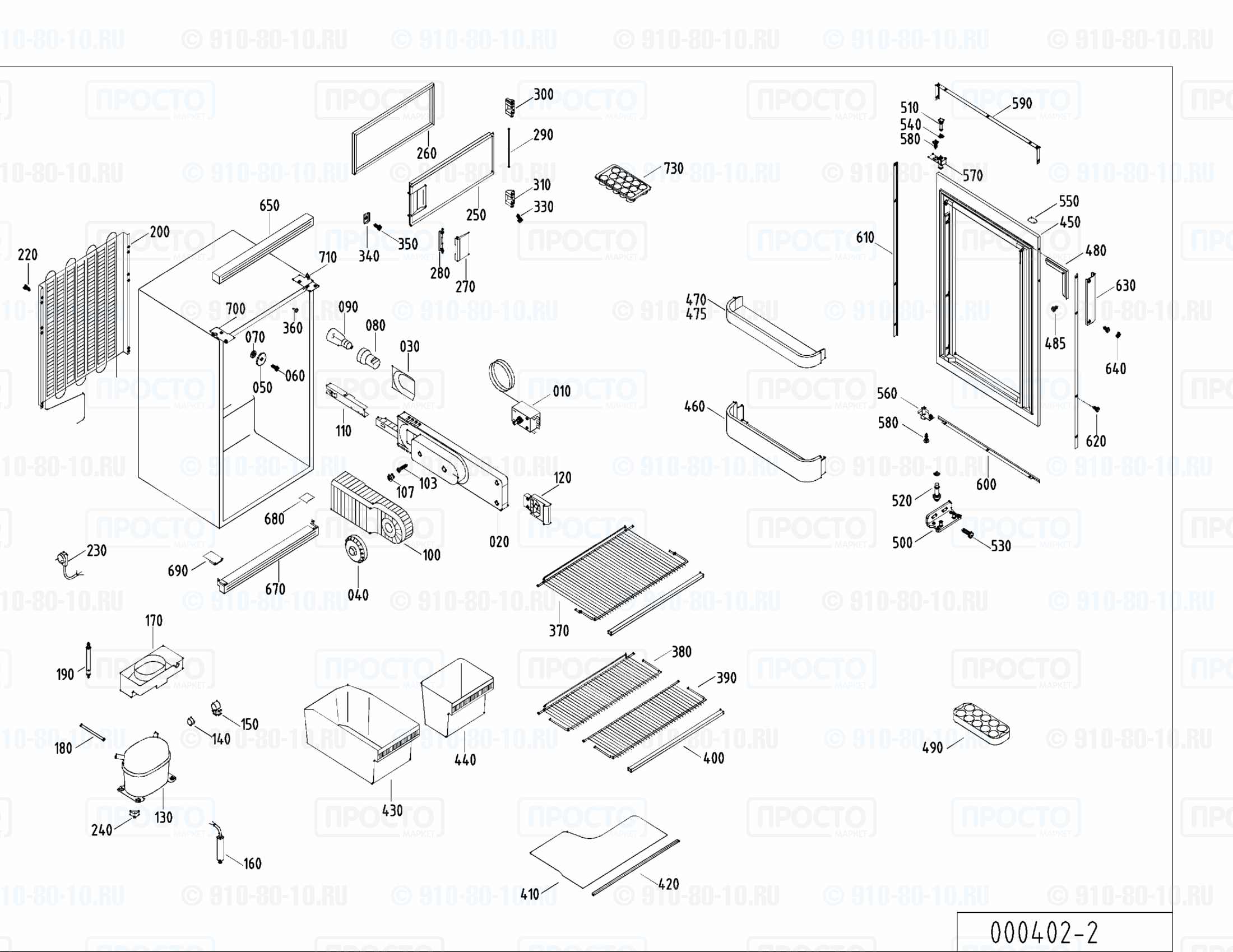 Взрыв-схема запчастей холодильника Liebherr KE 1374-20