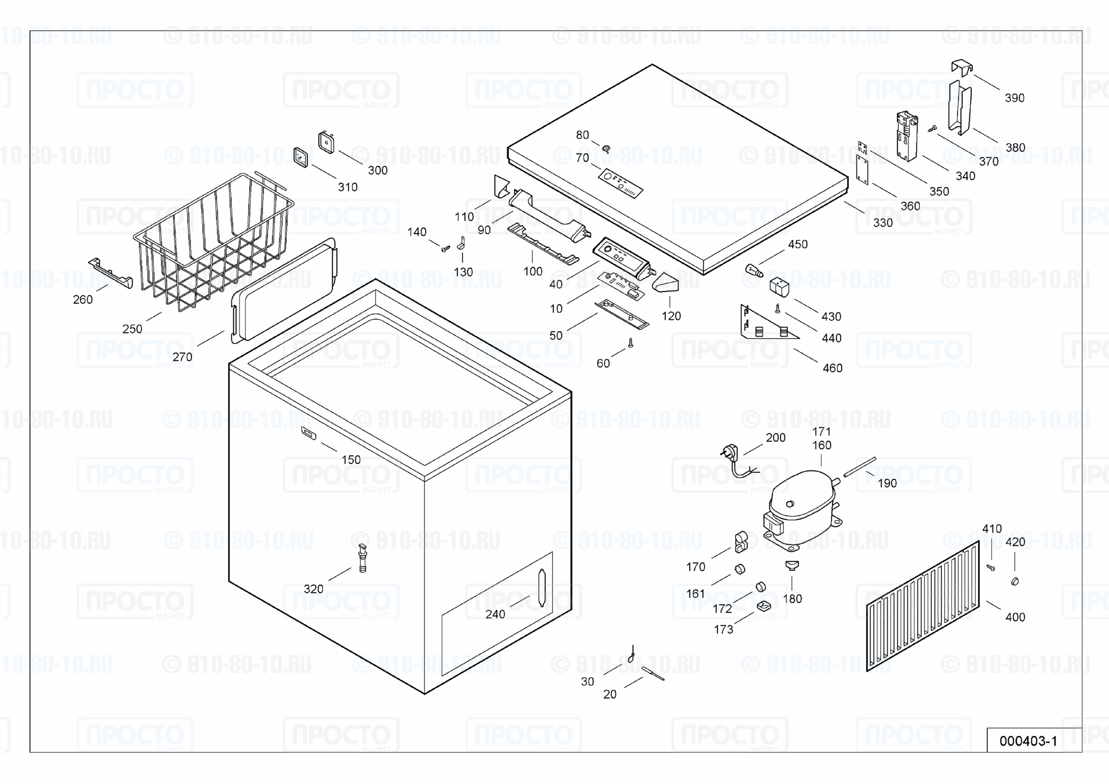Взрыв-схема запчастей холодильника Liebherr GTS 2662-21B