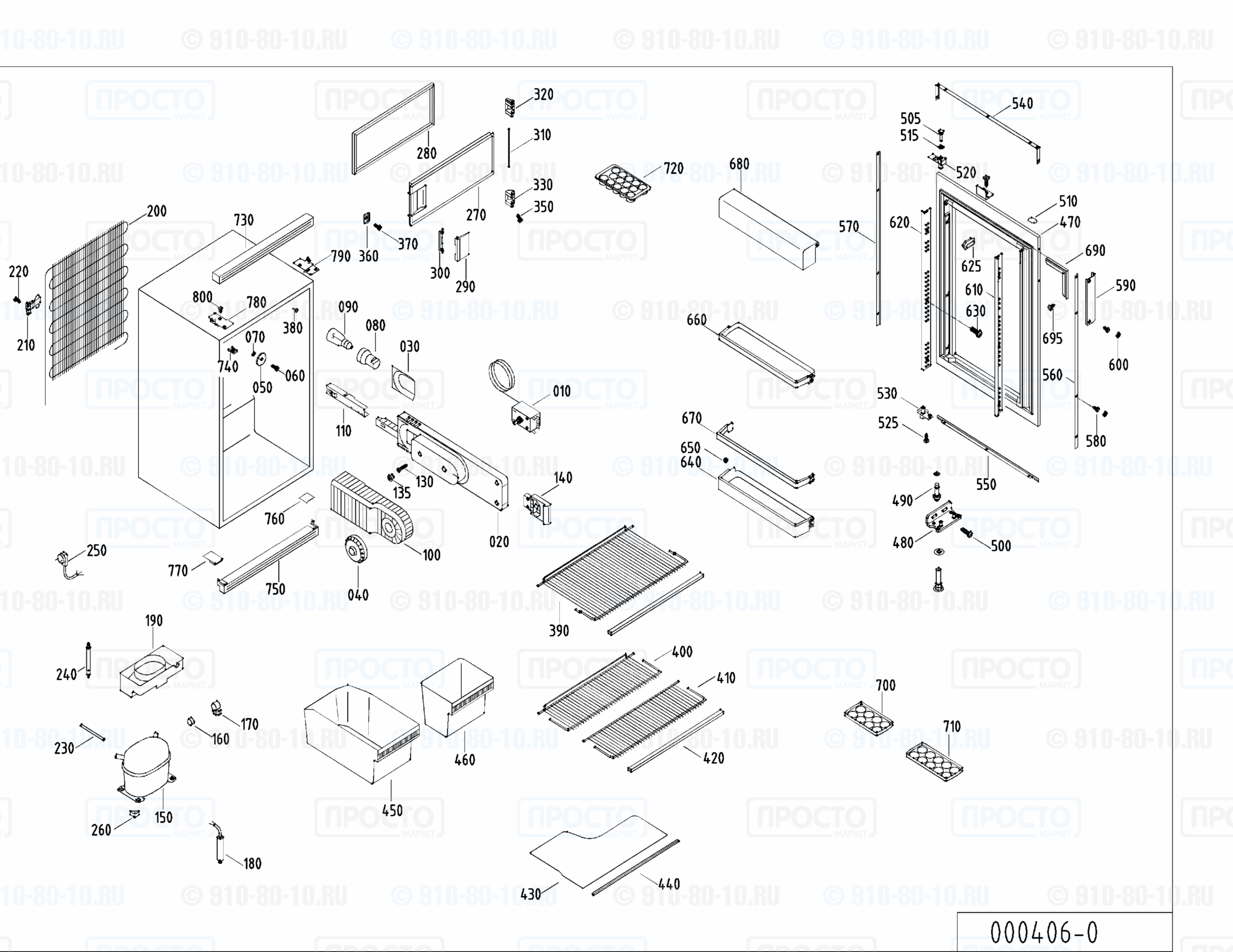 Взрыв-схема запчастей холодильника Liebherr KE 1673-10