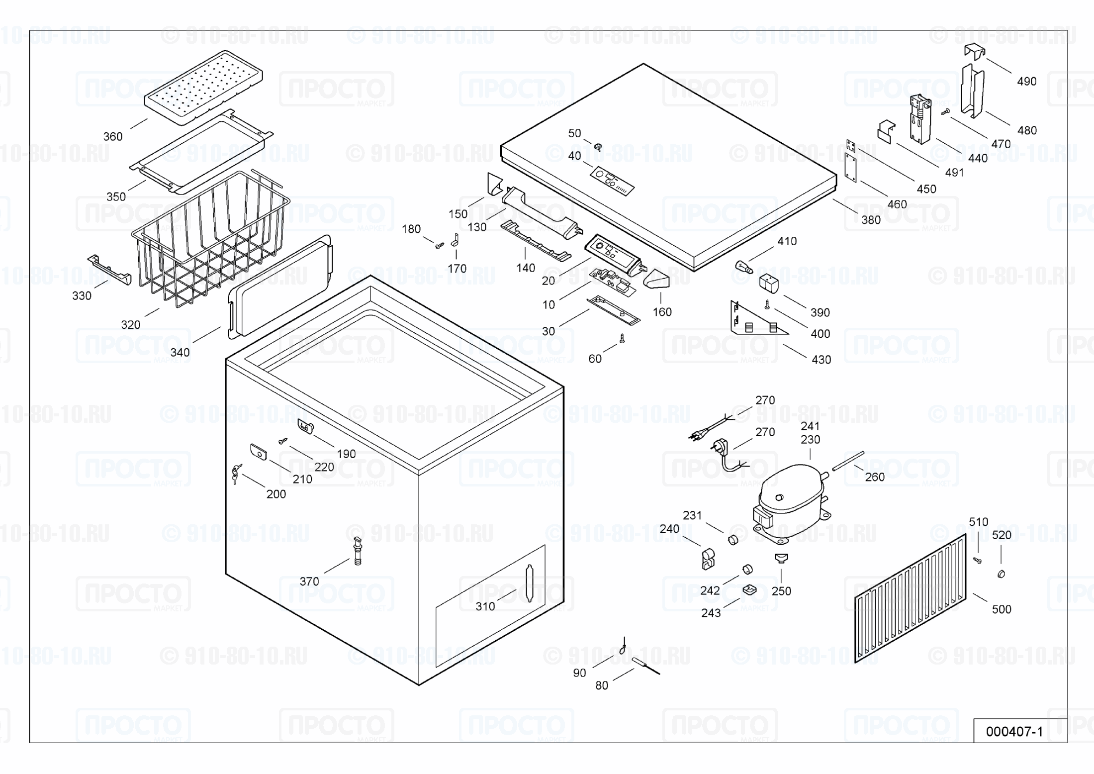 Взрыв-схема запчастей холодильника Liebherr GTS 2263-21B
