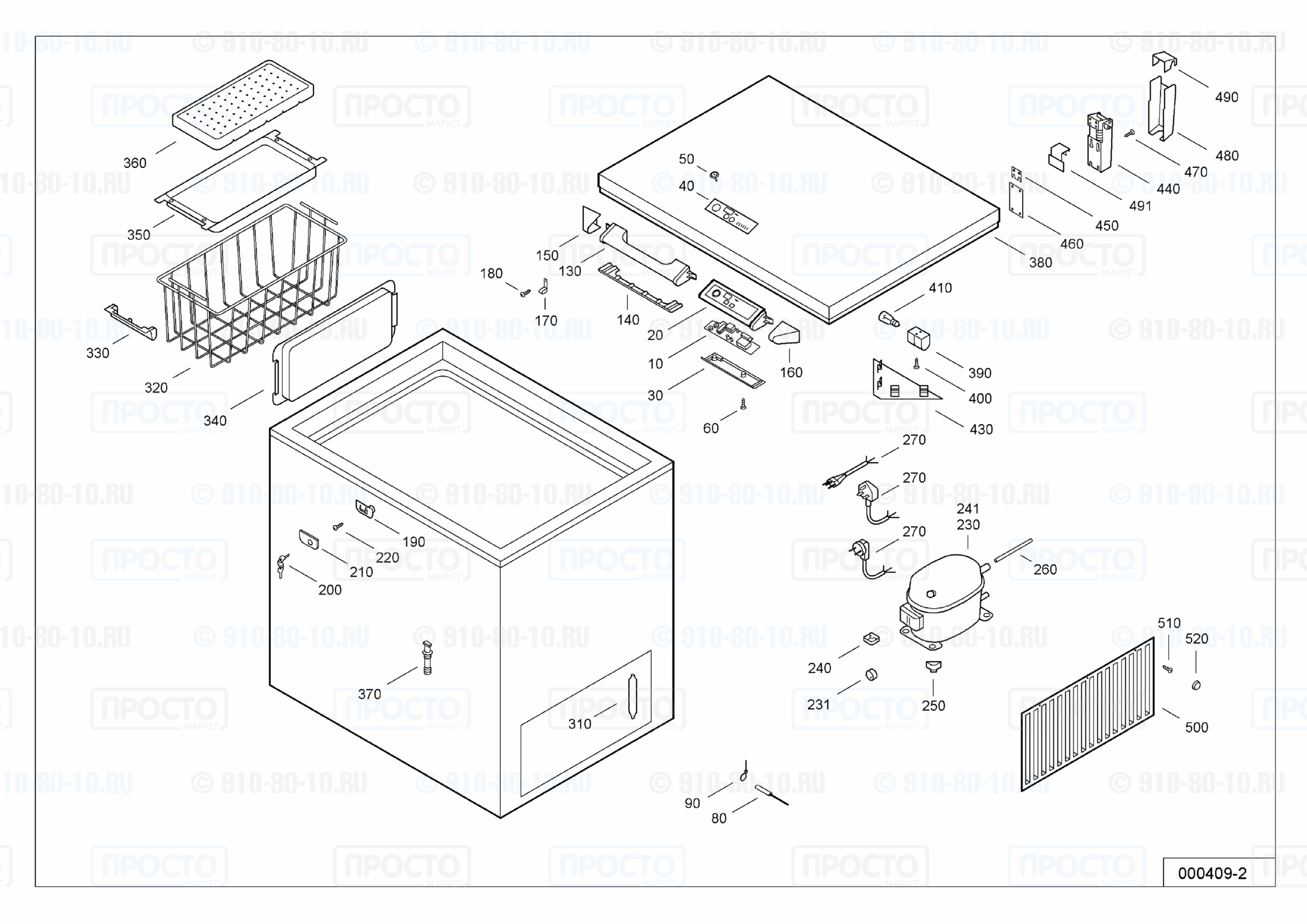 Взрыв-схема запчастей холодильника Liebherr GTS 2663-22