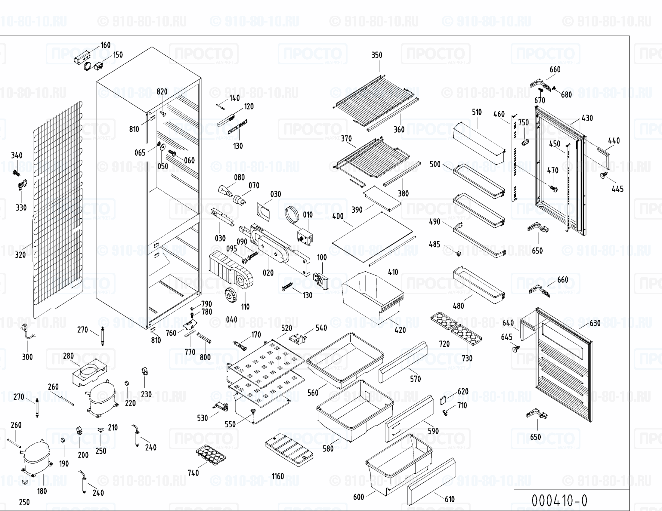 Взрыв-схема запчастей холодильника Liebherr KIK 3172-10