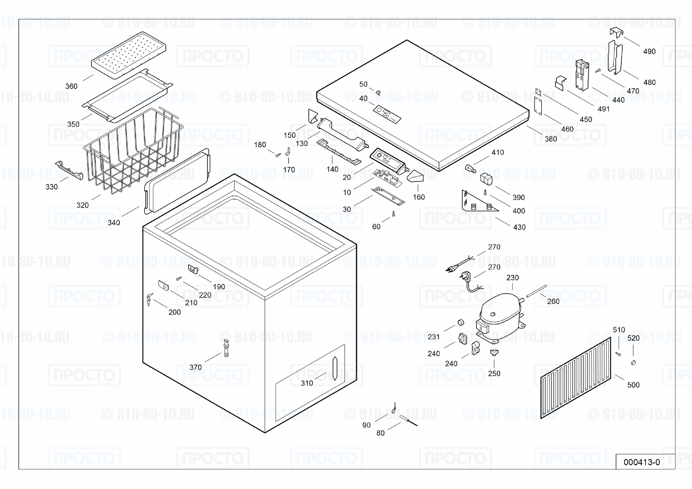 Взрыв-схема запчастей холодильника Liebherr GTS 3763-11A