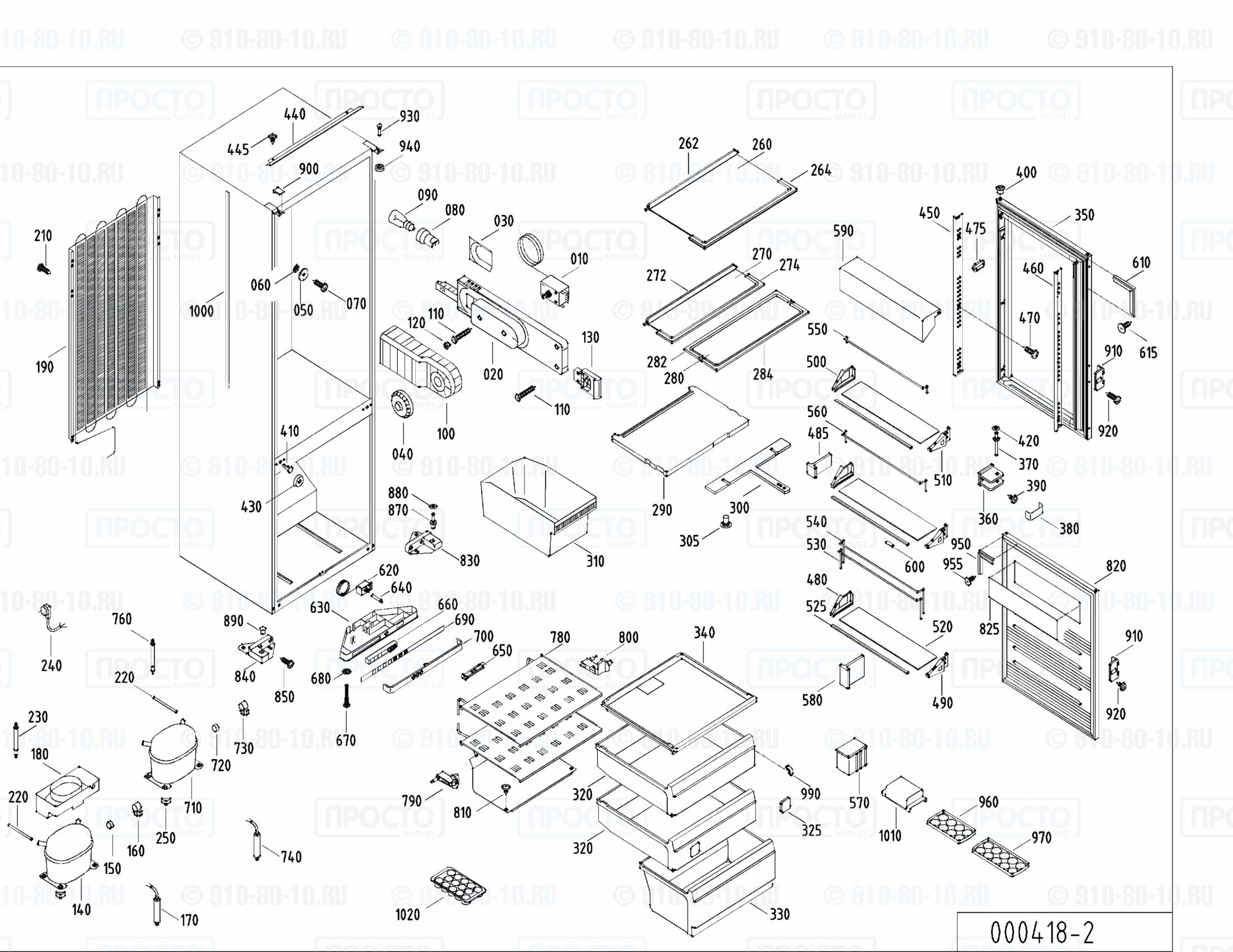 Взрыв-схема запчастей холодильника Liebherr KIK 3342-10