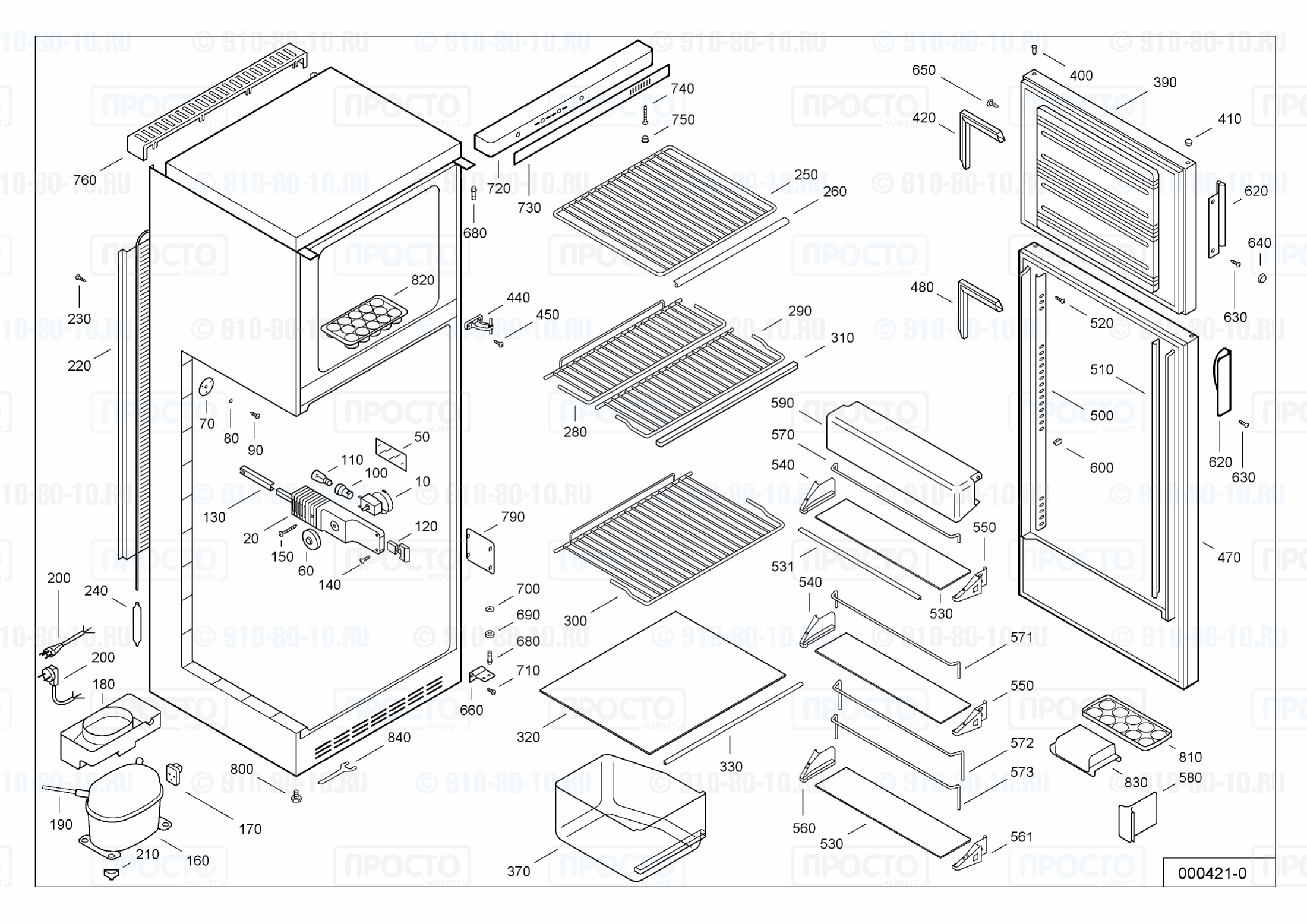 Взрыв-схема запчастей холодильника Liebherr KD 3114-11