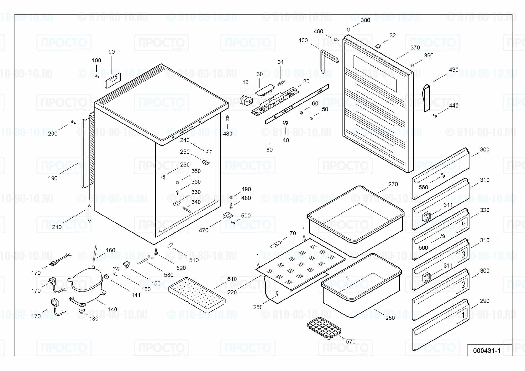 Взрыв-схема запчастей холодильника Liebherr GS 1582-11A