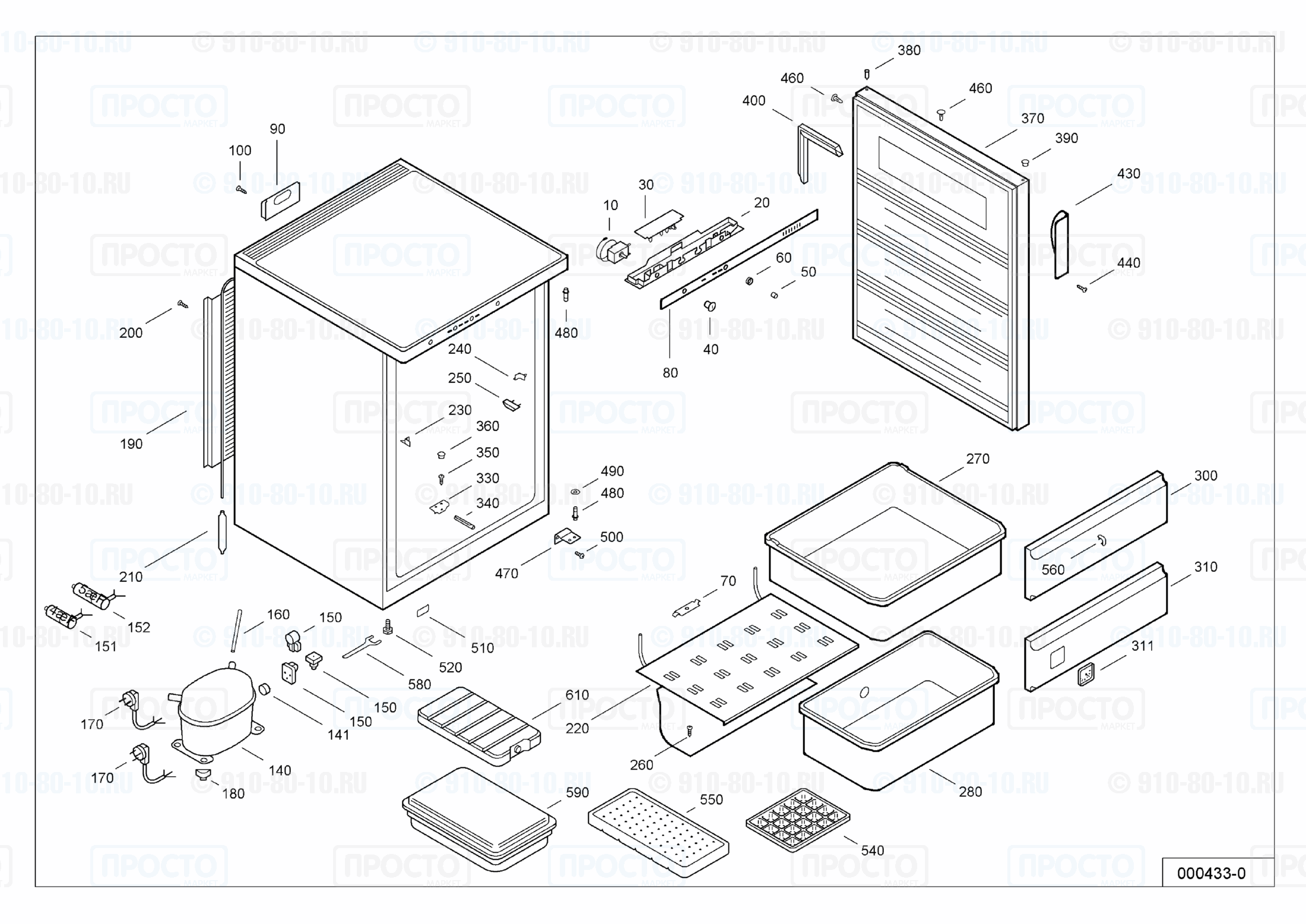 Взрыв-схема запчастей холодильника Liebherr GS 1582-21