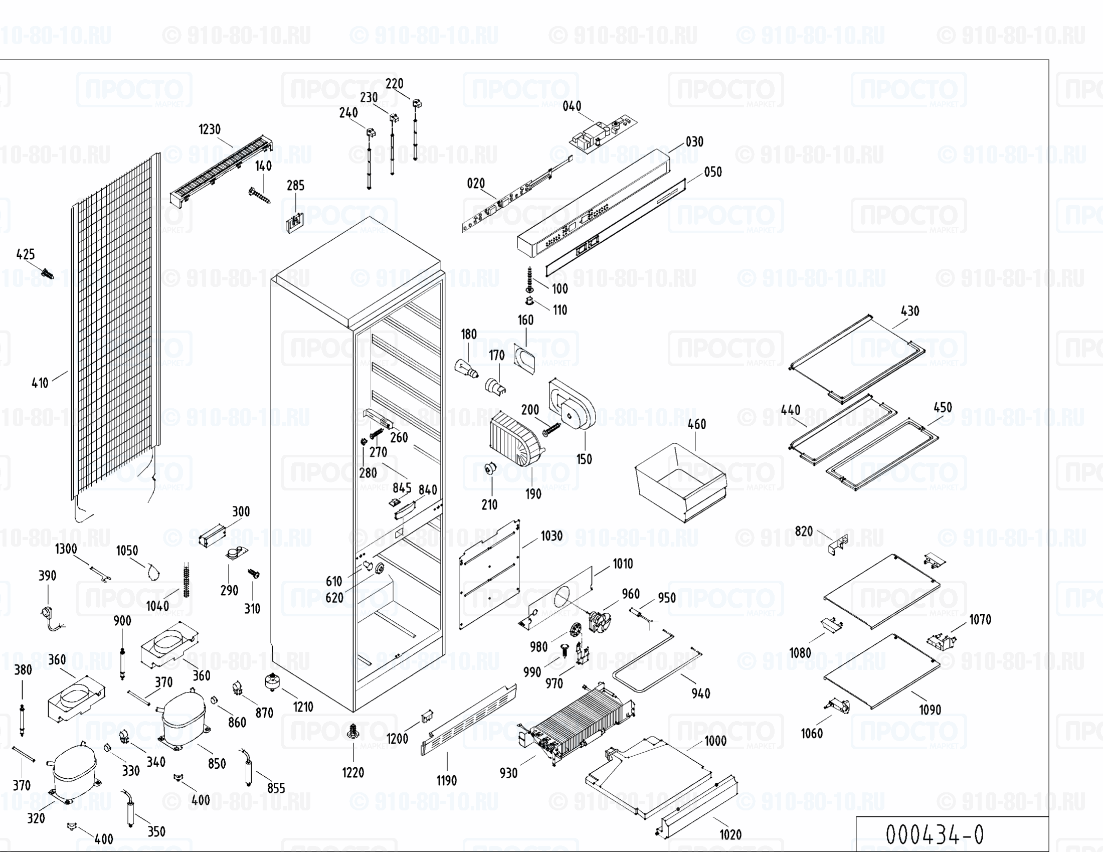 Взрыв-схема запчастей холодильника Liebherr KGN 3456-12B