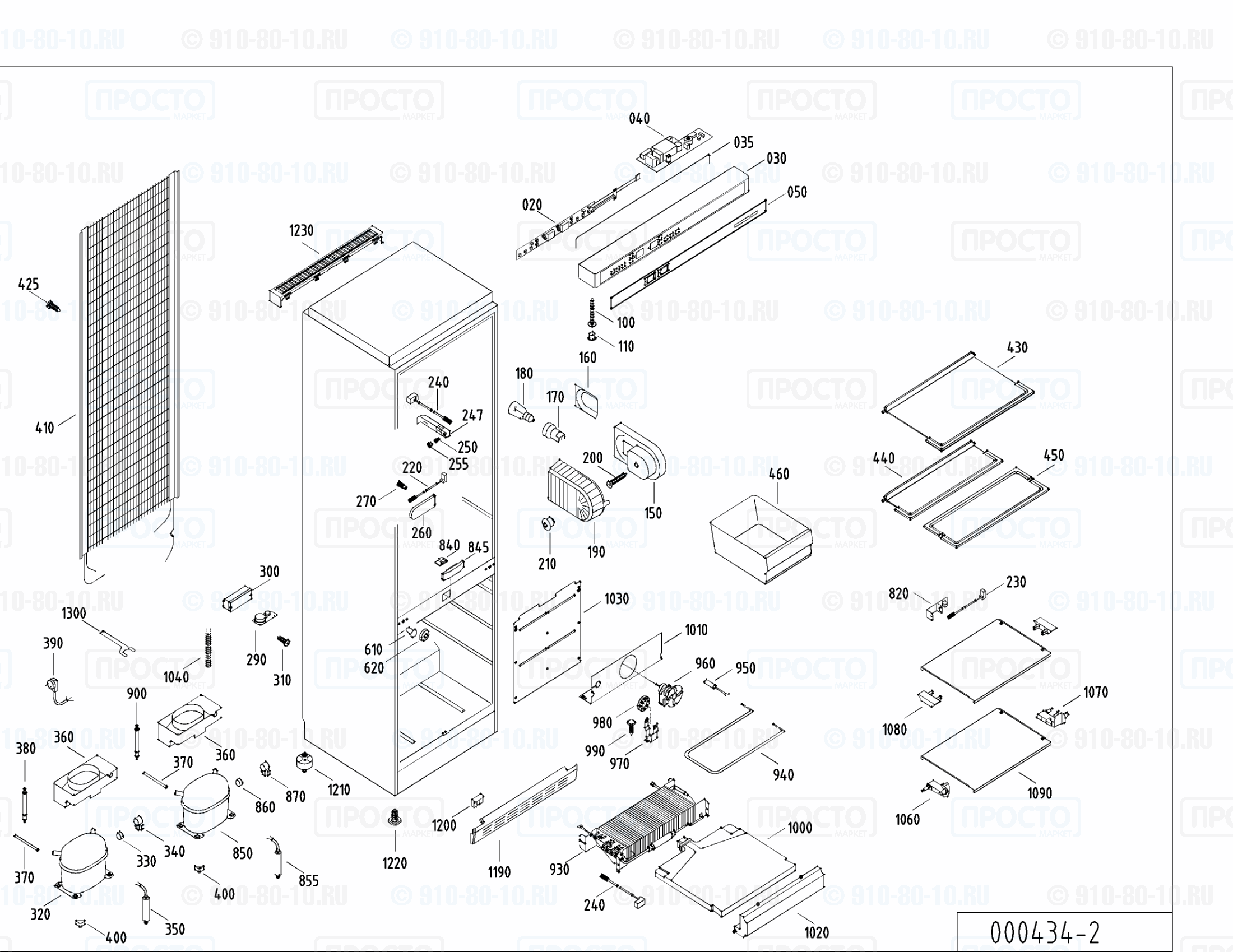 Взрыв-схема холодильника Liebherr KGN 3456-12C