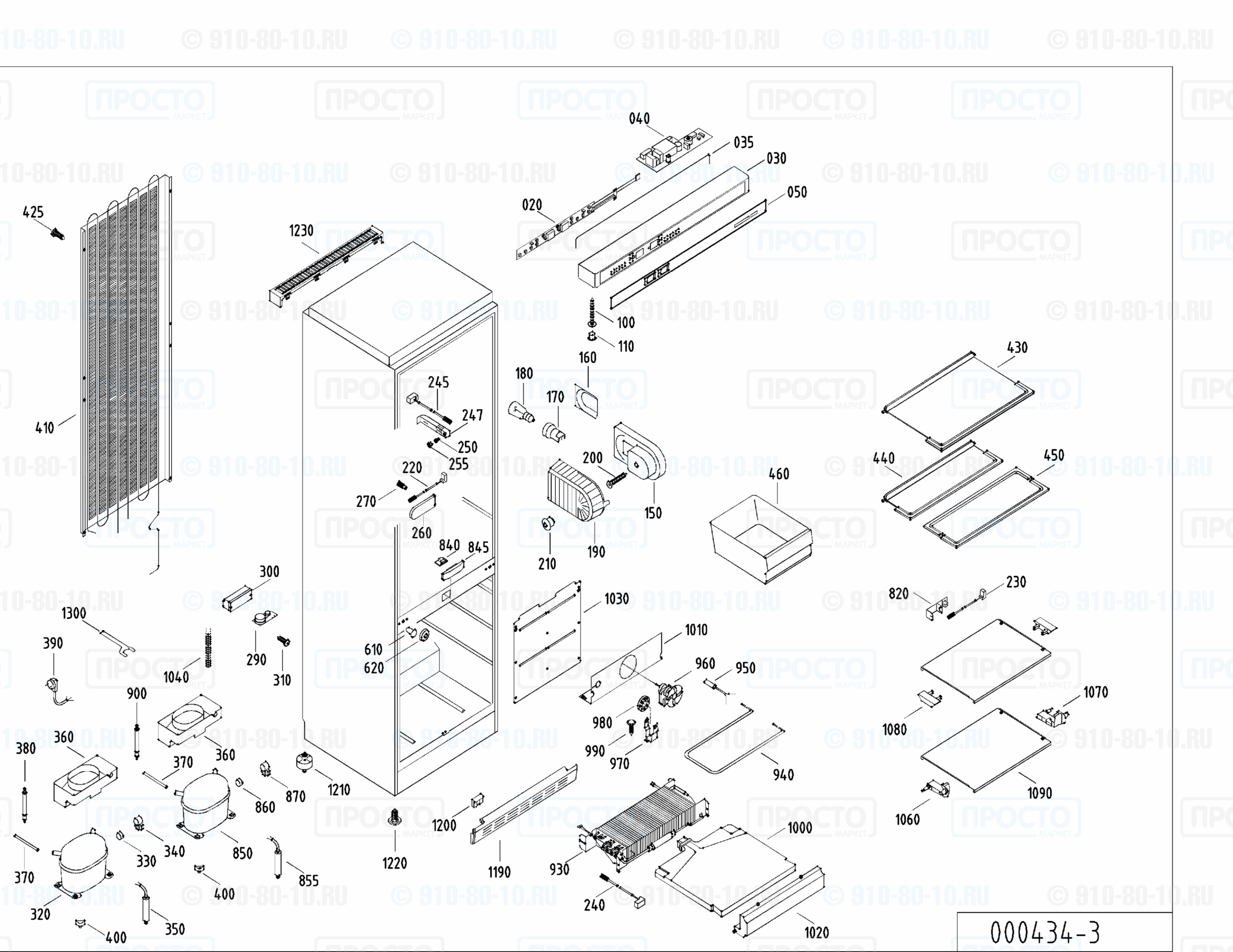 Взрыв-схема холодильника Liebherr KGN 3456-12C