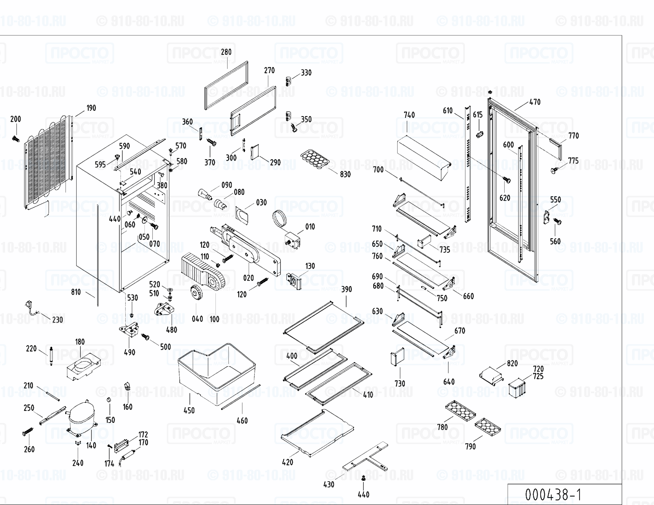 Взрыв-схема запчастей холодильника Liebherr KIF 2733-20
