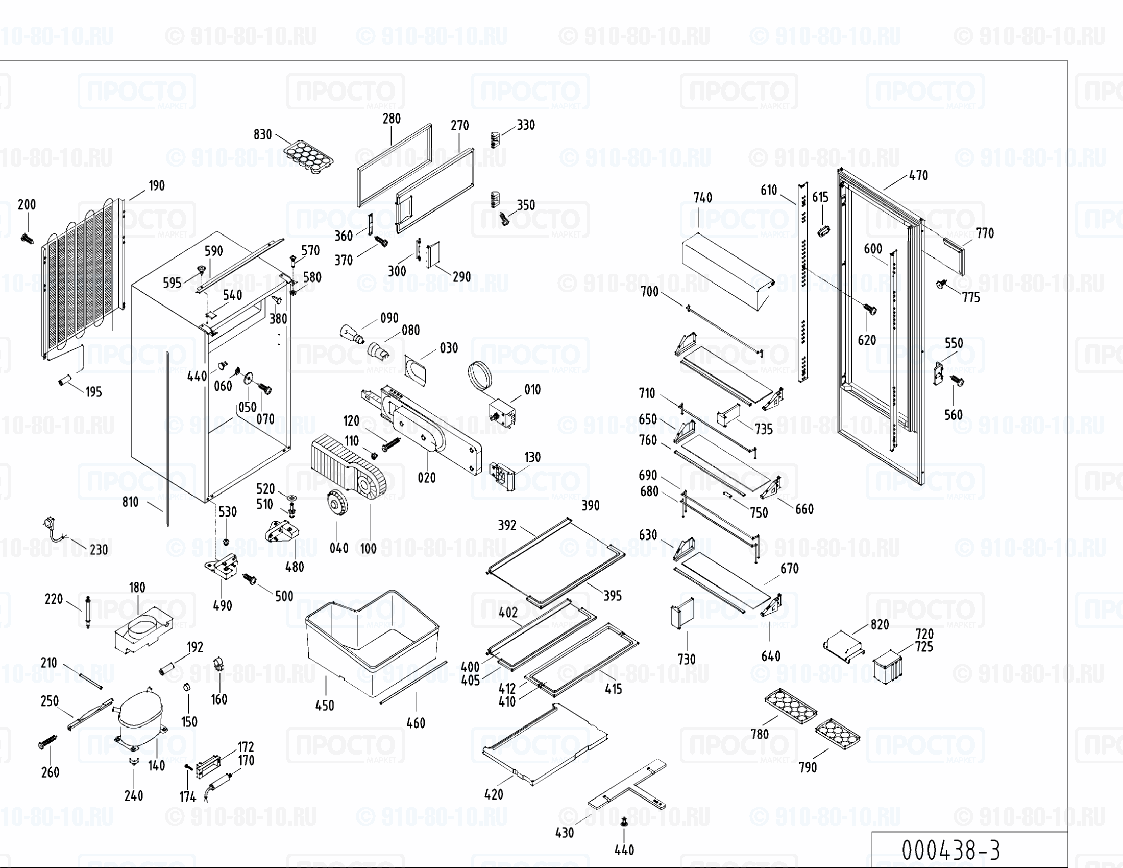 Взрыв-схема запчастей холодильника Liebherr KIF 2744-20