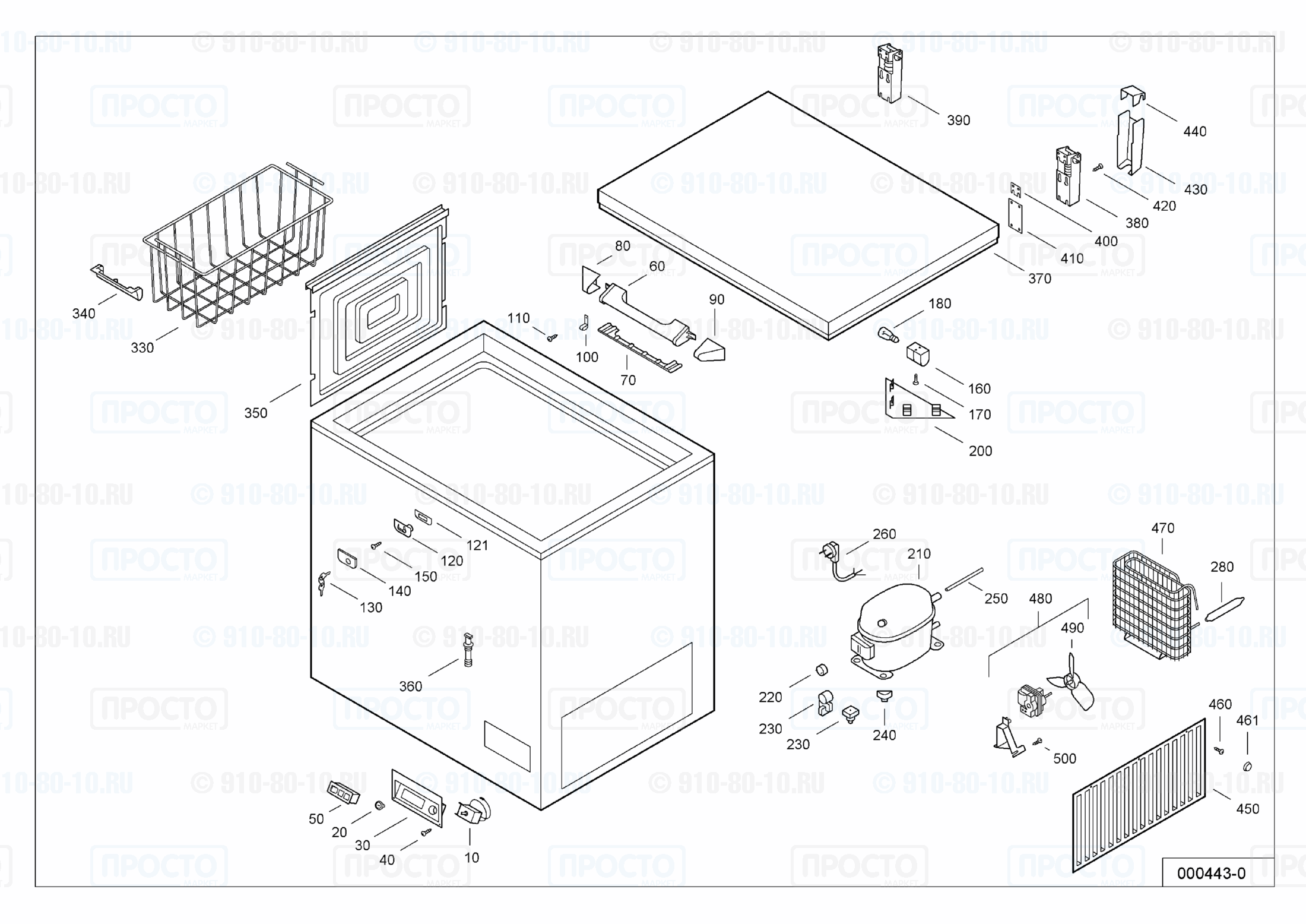 Взрыв-схема запчастей холодильника Liebherr GT 6002-10A