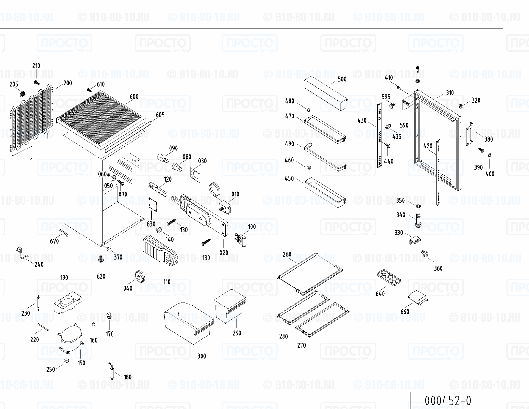 Взрыв-схема запчастей холодильника Liebherr KT 1930-50A