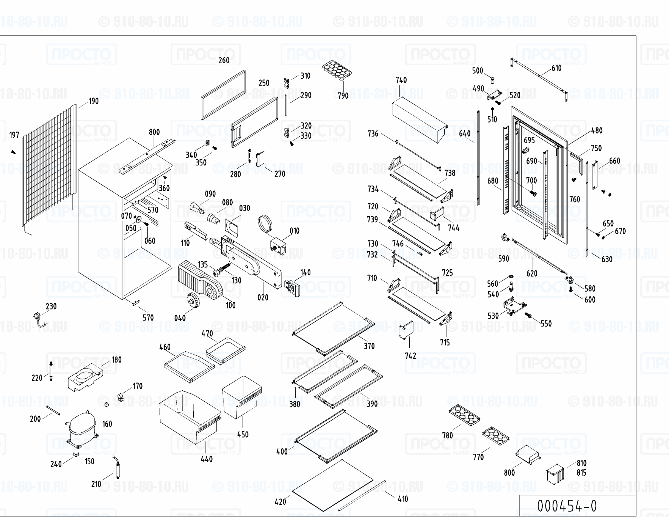 Взрыв-схема запчастей холодильника Liebherr KE 2474-10