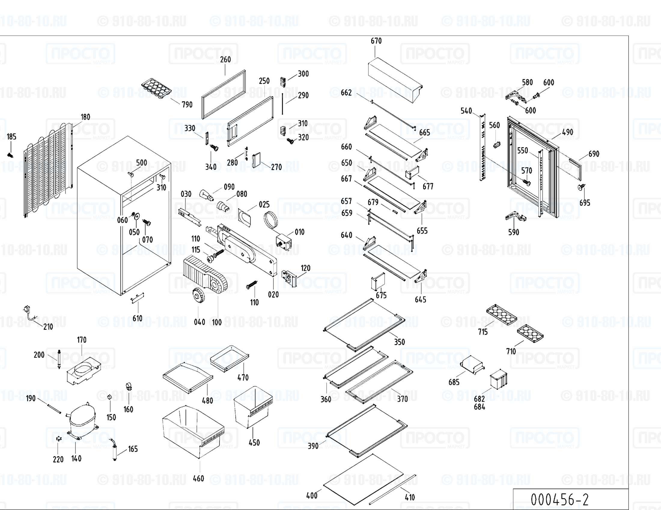 Взрыв-схема запчастей холодильника Liebherr KI 2474-20A