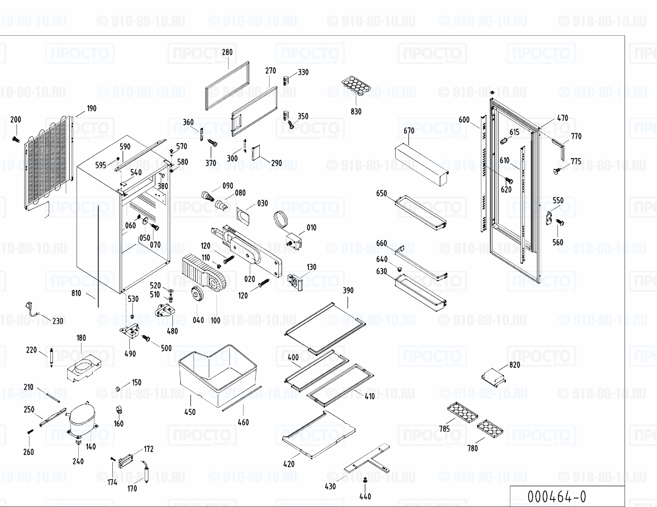 Взрыв-схема запчастей холодильника Liebherr KIF 2733-60