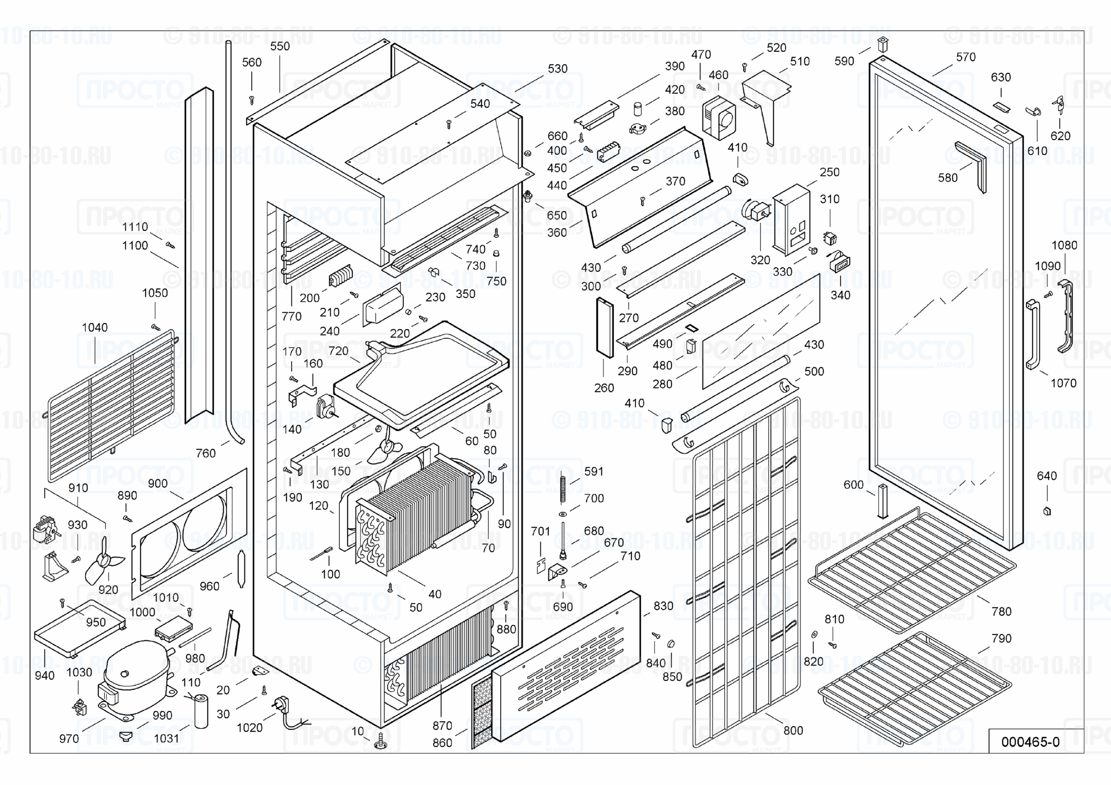 Взрыв-схема запчастей холодильника Liebherr UTS 3702-15