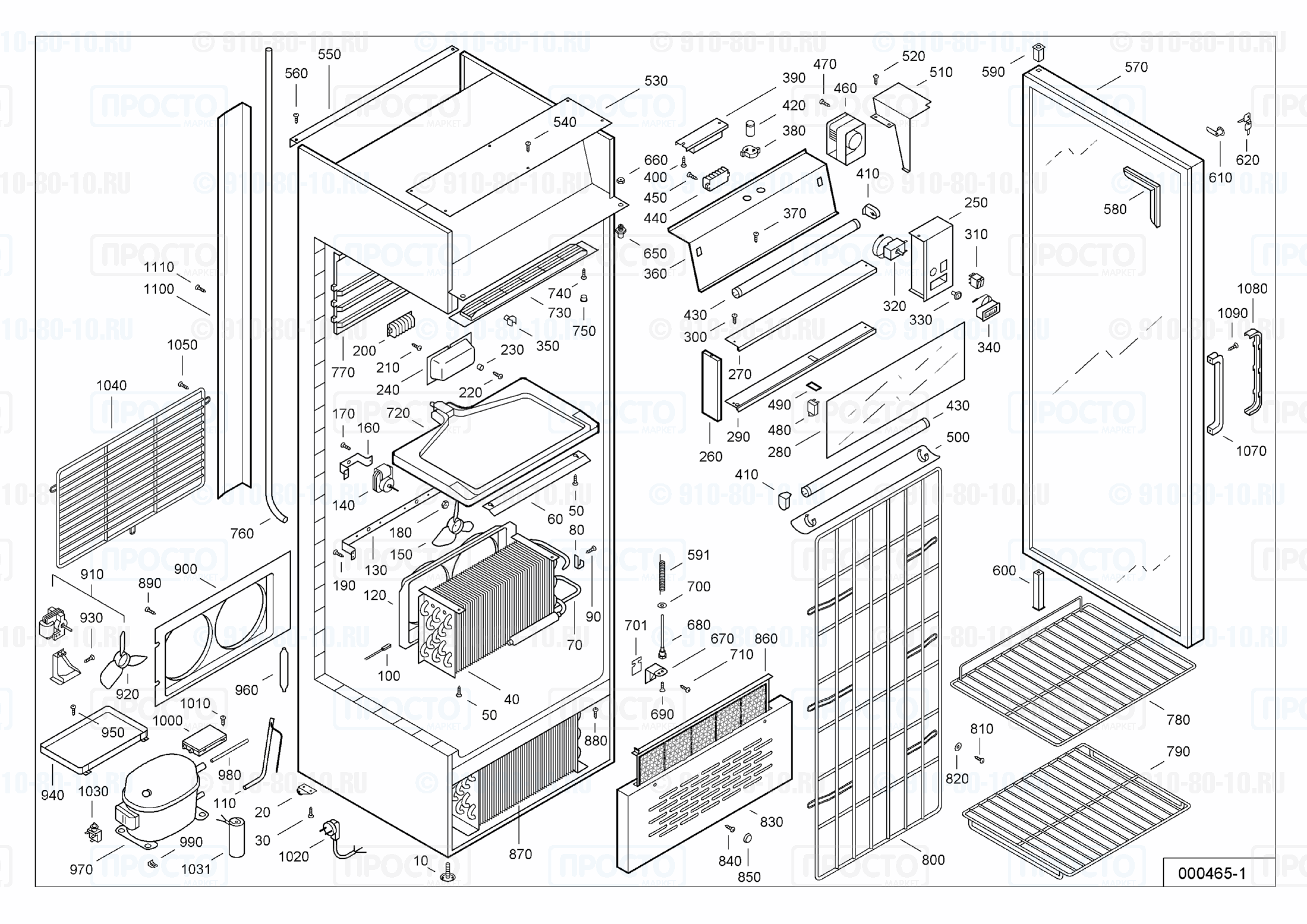 Взрыв-схема запчастей холодильника Liebherr UTS 3702-15A
