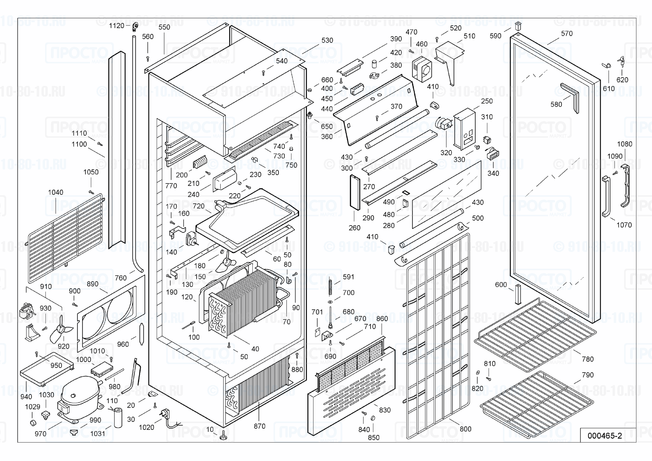 Взрыв-схема запчастей холодильника Liebherr UTS 3702-15B
