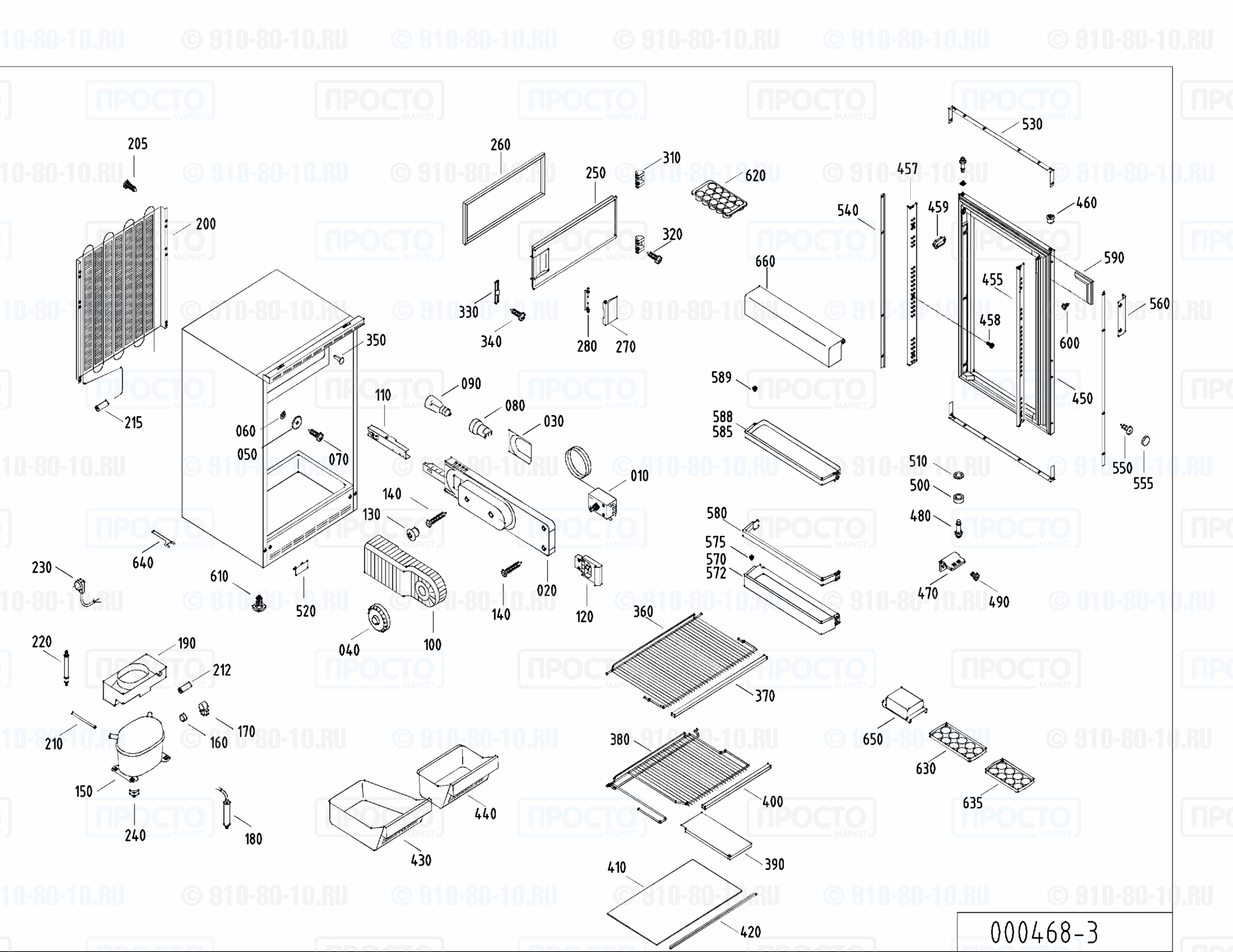 Взрыв-схема холодильника Liebherr KUb 1513-22F