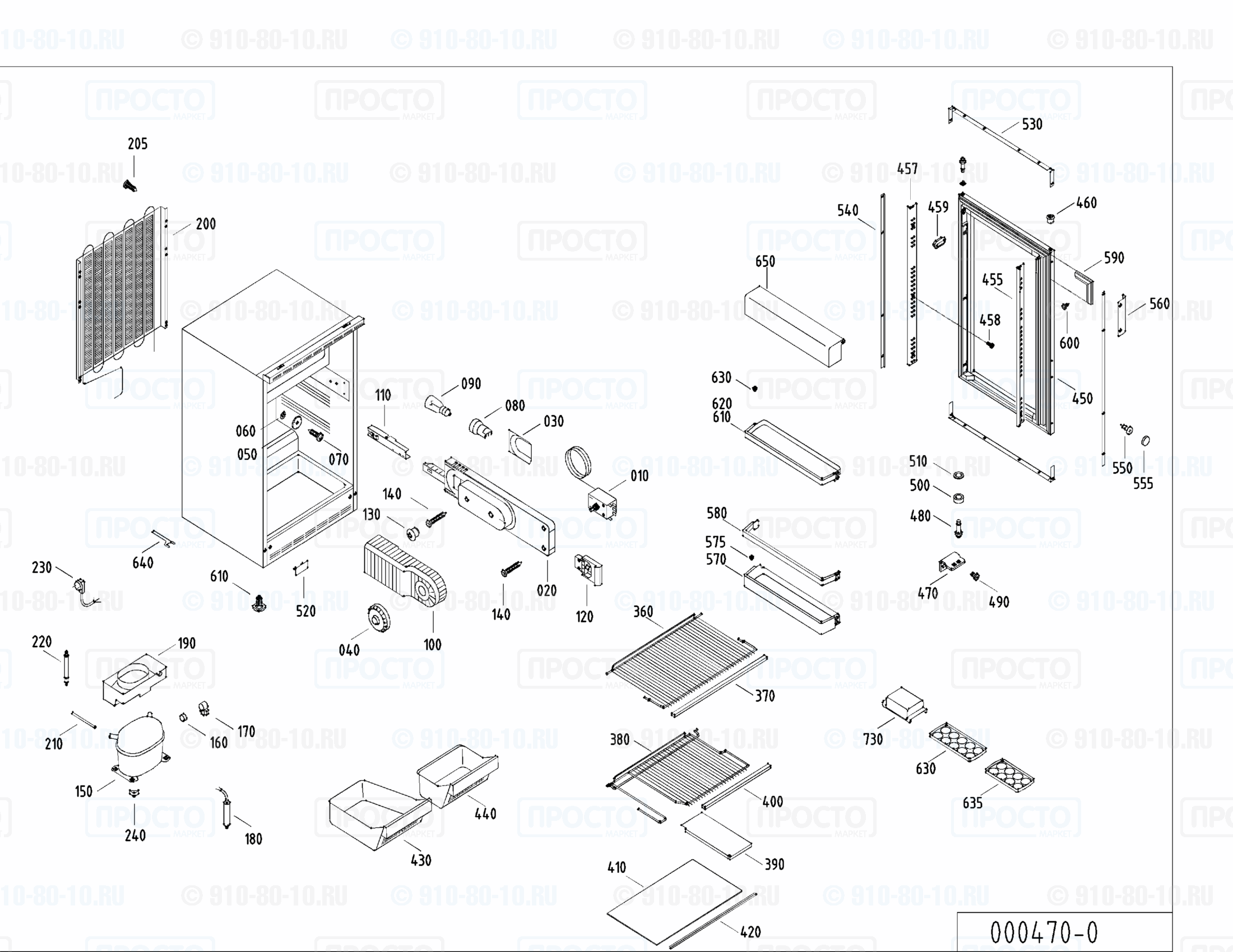 Взрыв-схема запчастей холодильника Liebherr KUb 1710-21