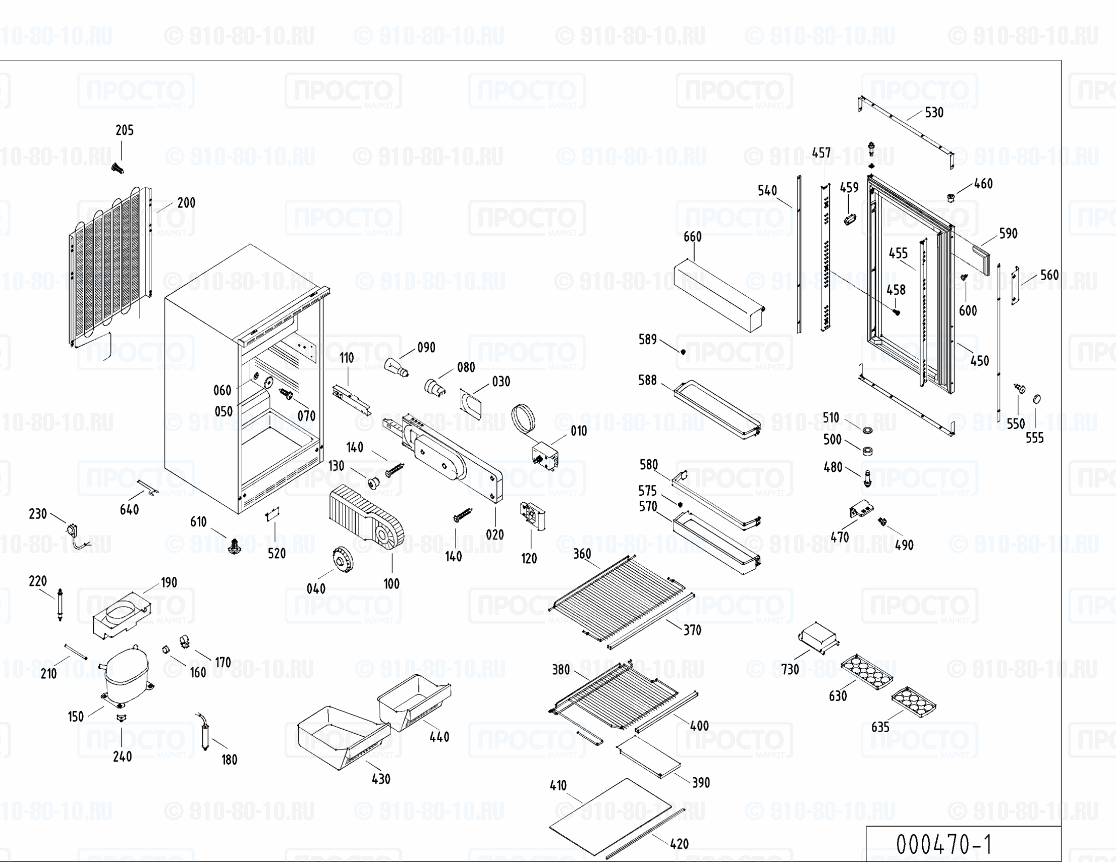 Взрыв-схема запчастей холодильника Liebherr KUb 1710-22