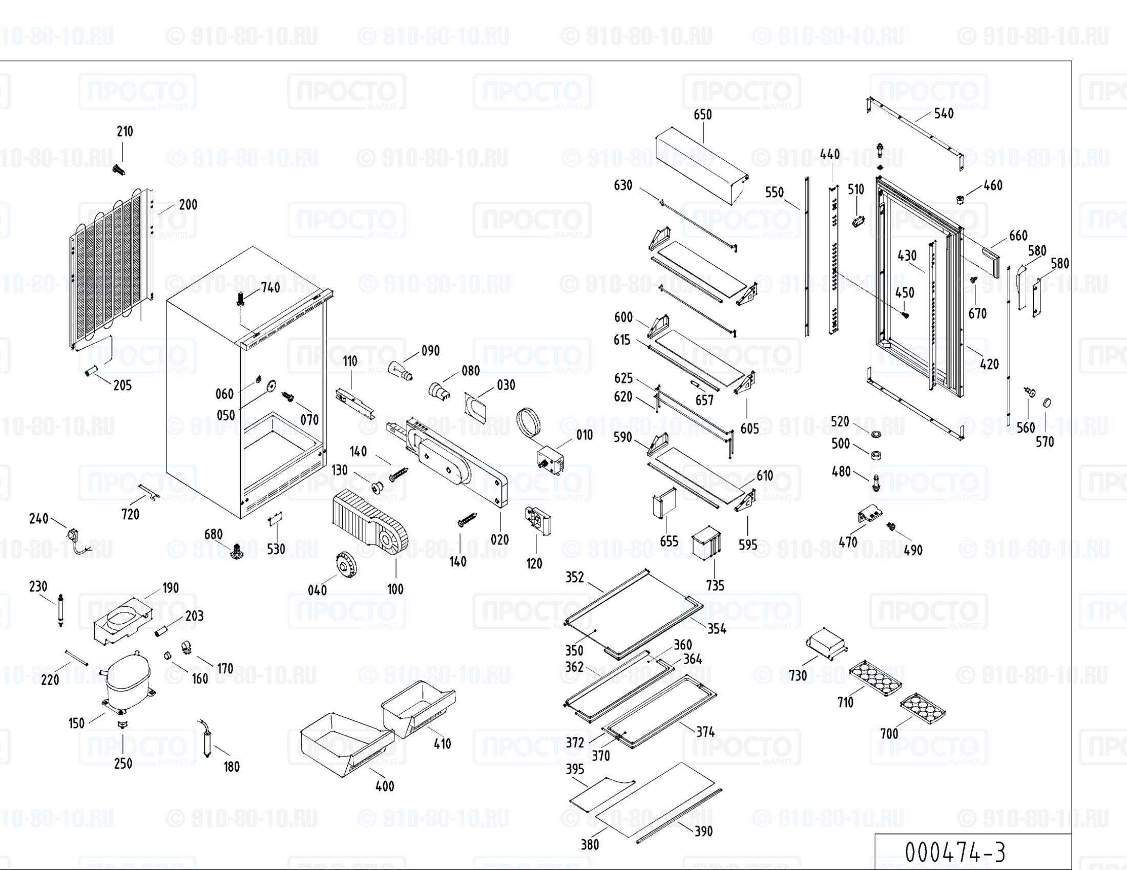 Взрыв-схема холодильника Liebherr KUb 1730-22