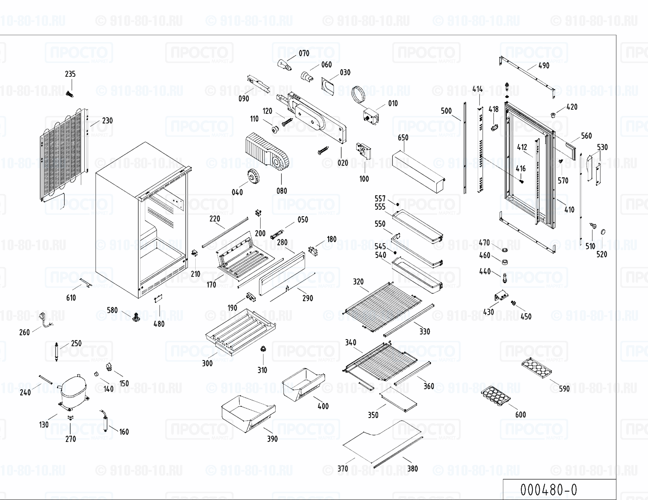 Взрыв-схема запчастей холодильника Liebherr KUb 1711-12