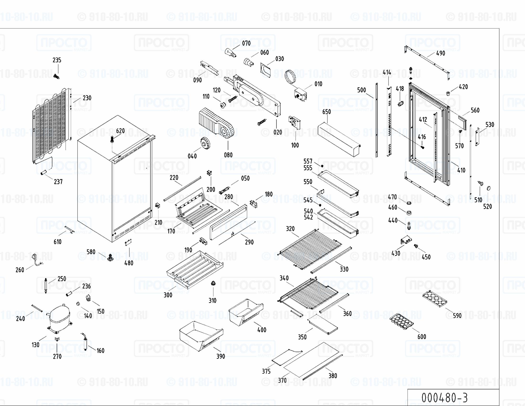Взрыв-схема запчастей холодильника Liebherr KUw 1721-12