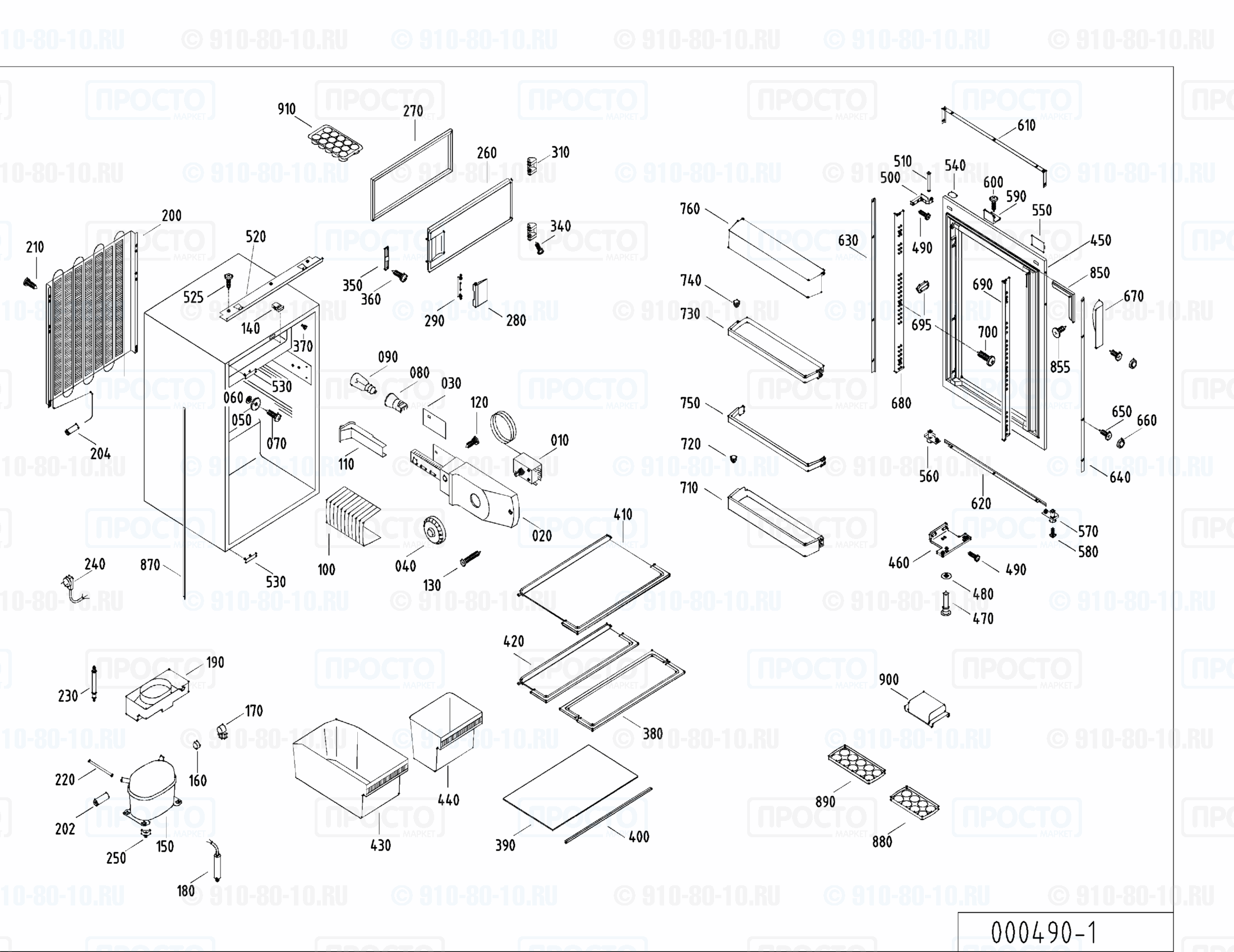 Взрыв-схема запчастей холодильника Liebherr KE 1633-20F
