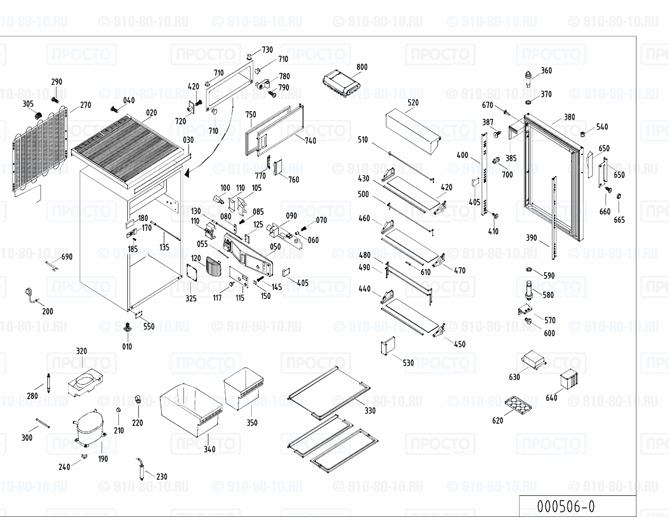 Взрыв-схема запчастей холодильника Liebherr KTe 1383-21