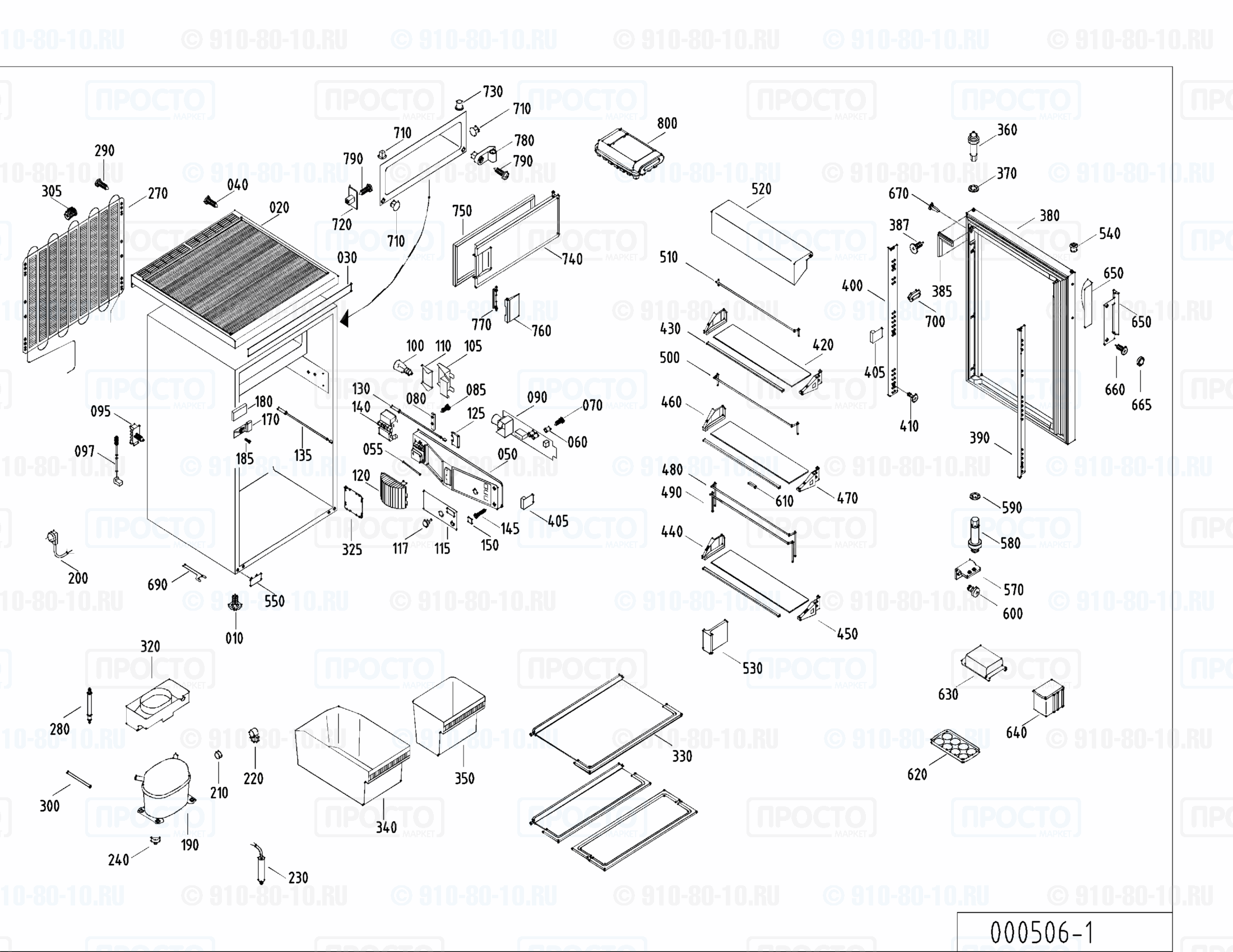 Взрыв-схема запчастей холодильника Liebherr KTe 1383-21A