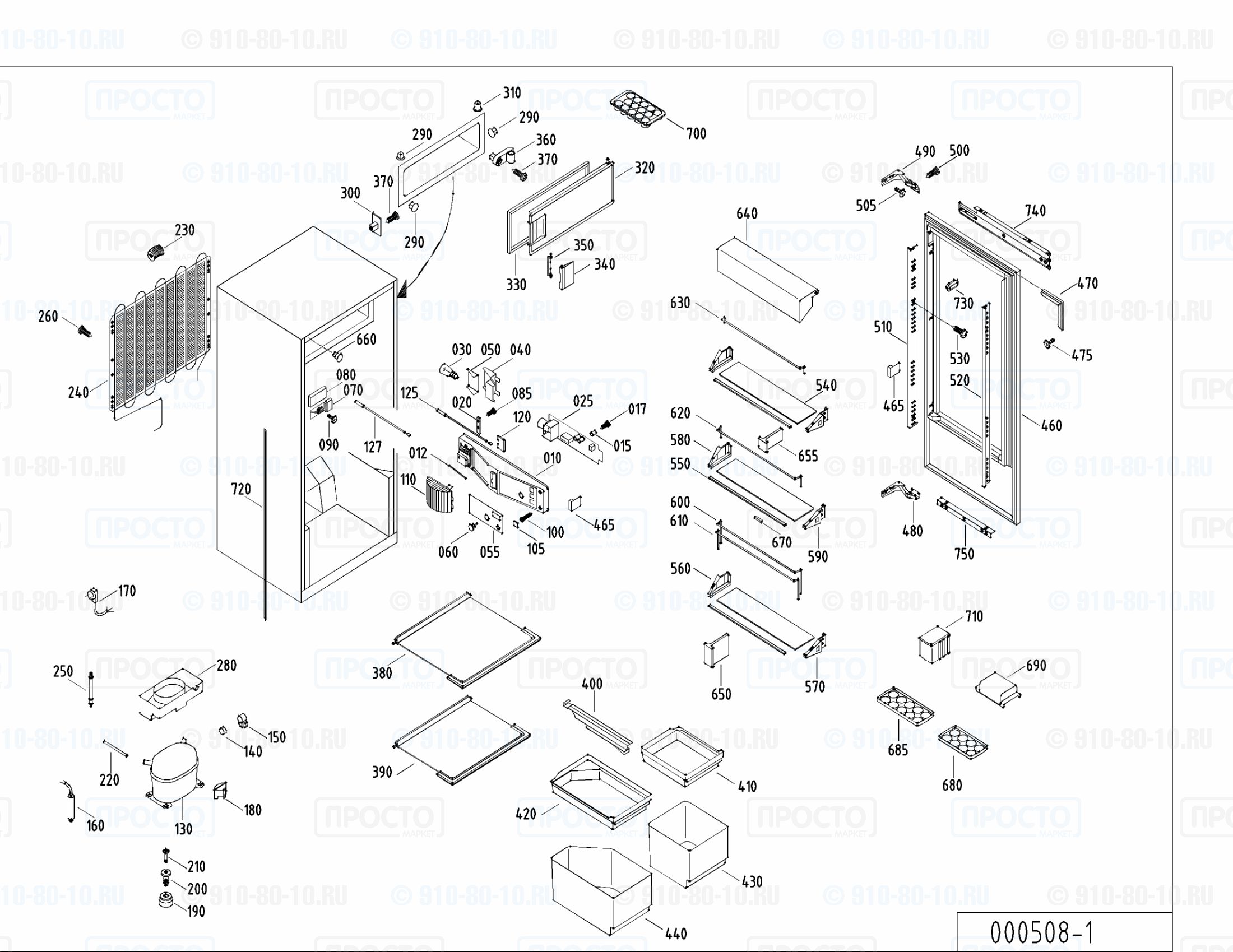 Взрыв-схема холодильника Liebherr KIe 1563-21