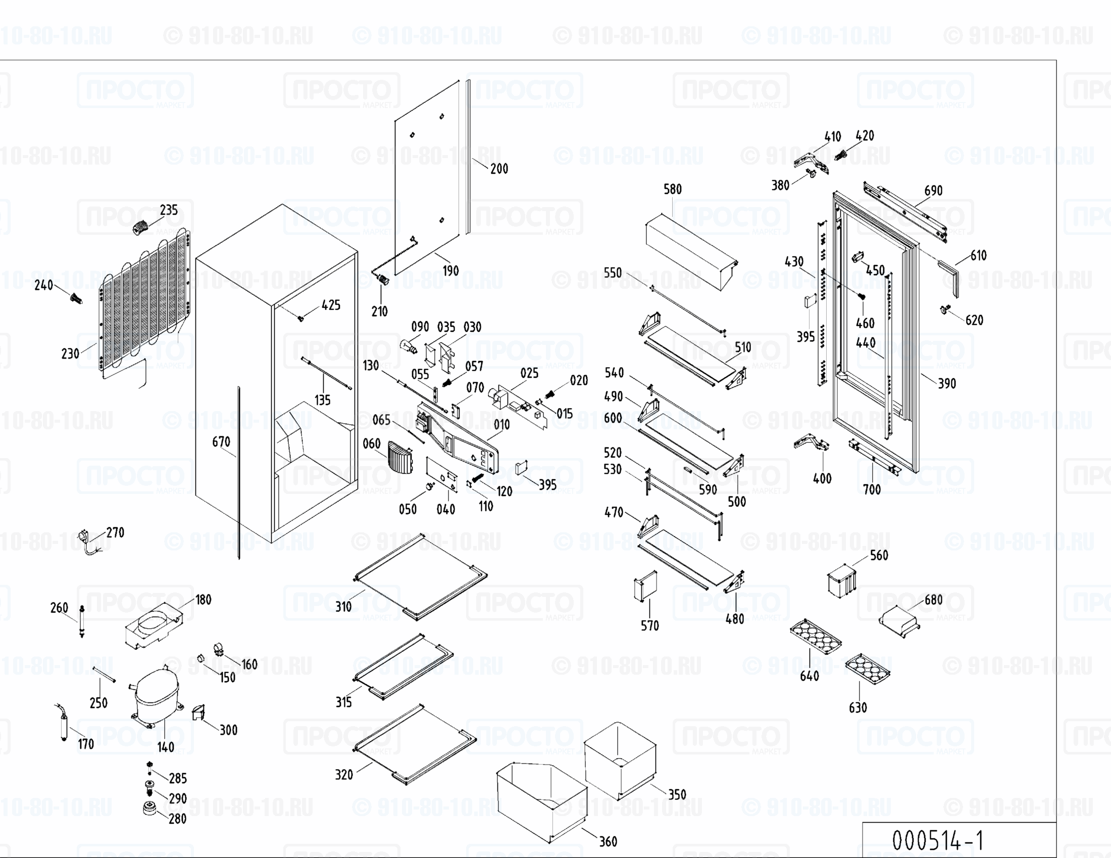 Взрыв-схема запчастей холодильника Liebherr KIe 1460-20