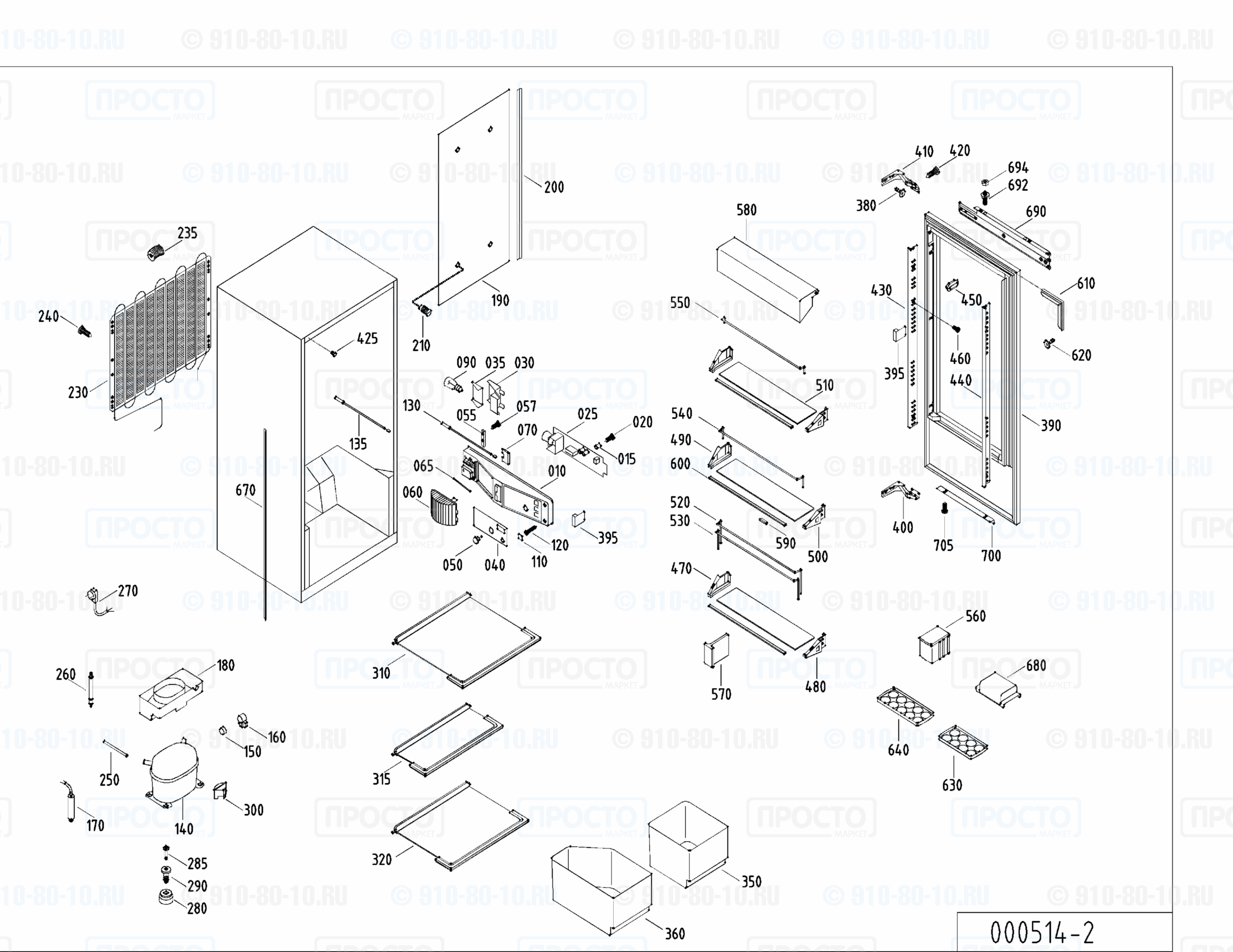 Взрыв-схема холодильника Liebherr KIe 1460-20