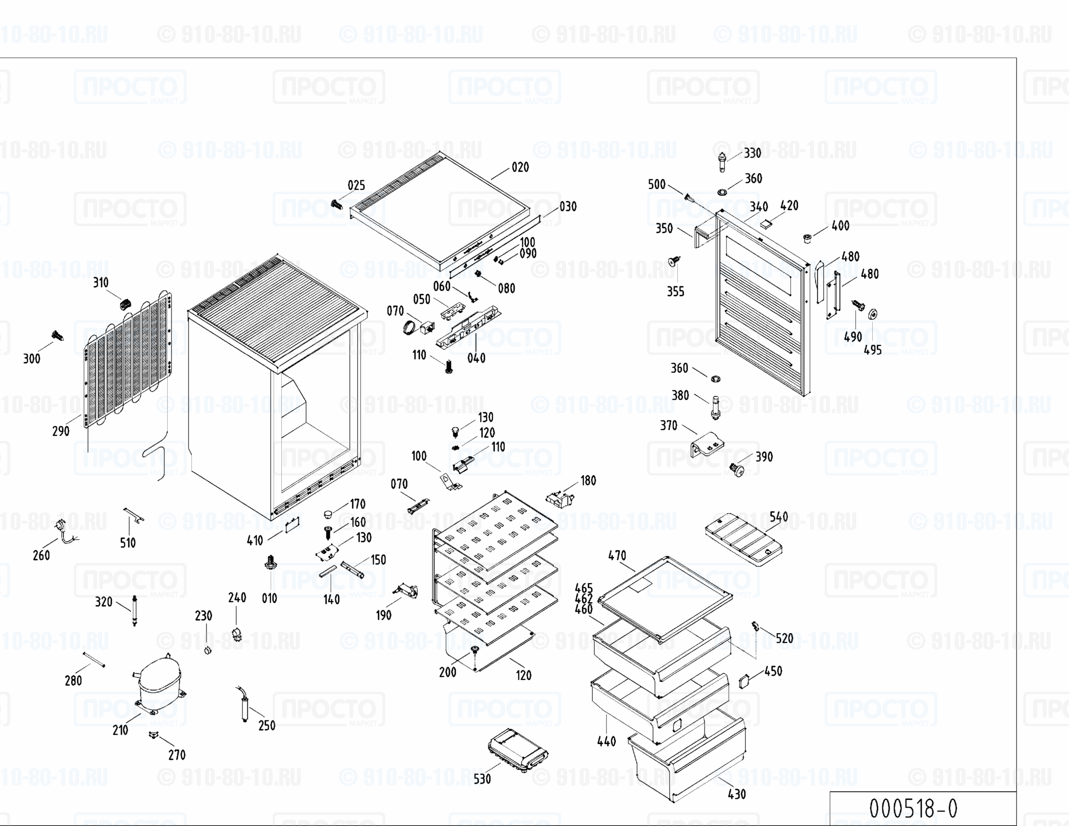 Взрыв-схема запчастей холодильника Liebherr GS 1282-21